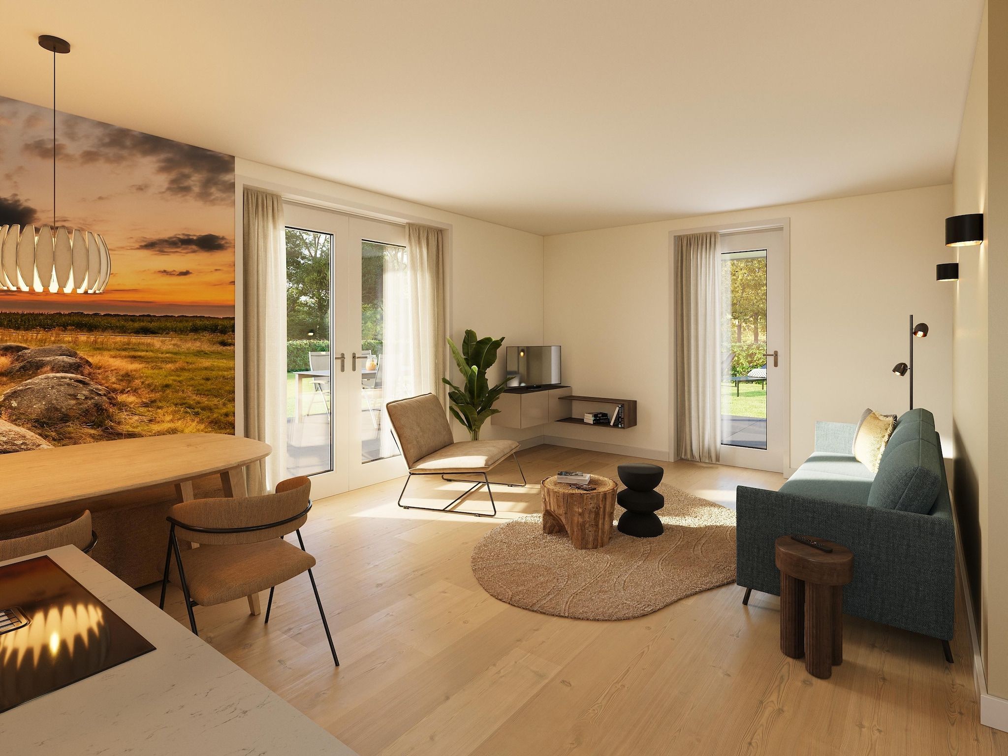 De woonkamer van Zwanemeerbos Lifestyle in TA Gasselte