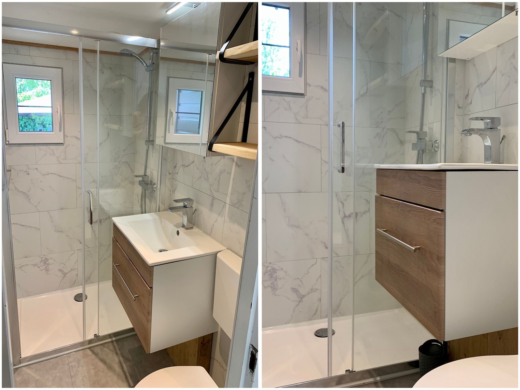 De badkamer van Campanula 211 in Sint Maartenszee