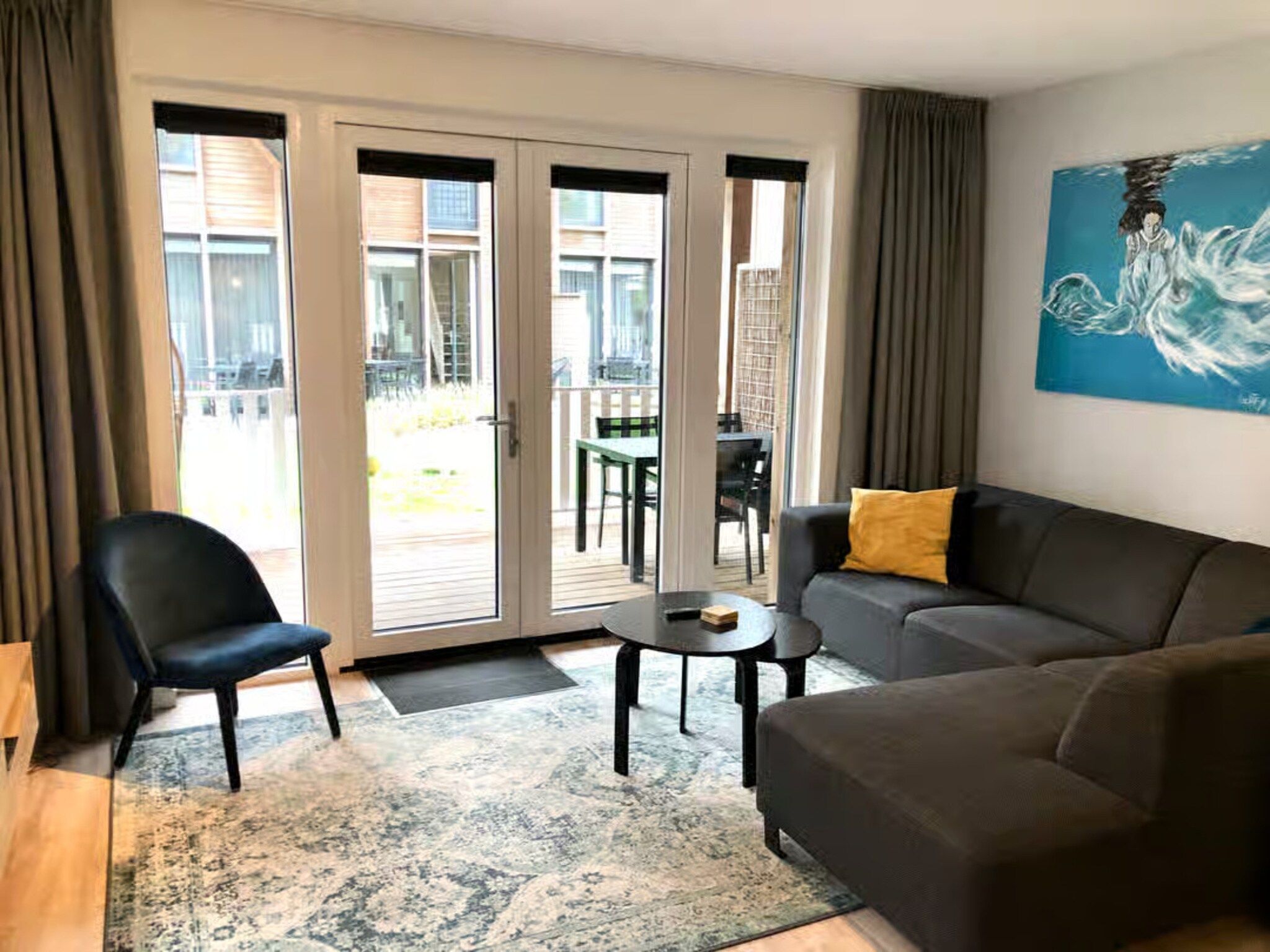 De woonkamer van Plein 40 Lodge 8 in Zoutelande