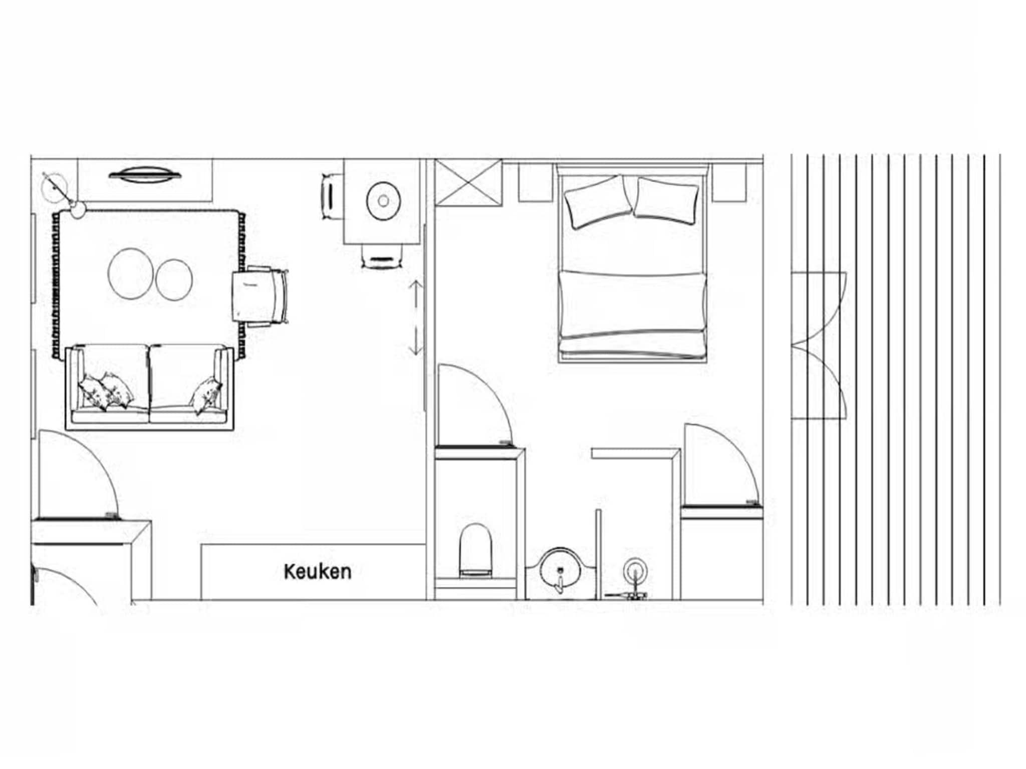 De woonkamer van Plein 40 Lodge 16 in Zoutelande