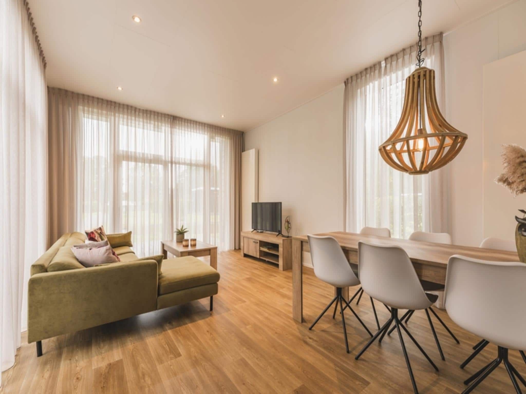 De woonkamer van Forest lodge | 6 people in Rijssen