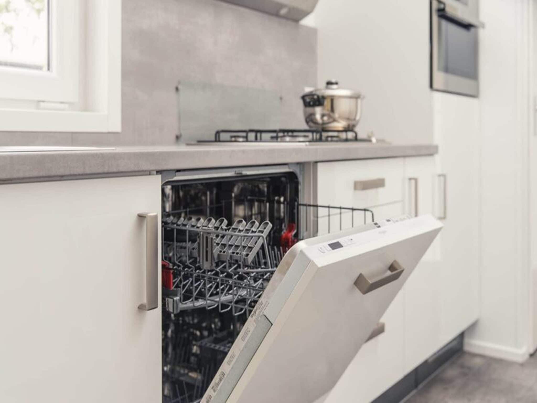 De keuken van Luxury lodge with private sauna | 6 people in Rijssen