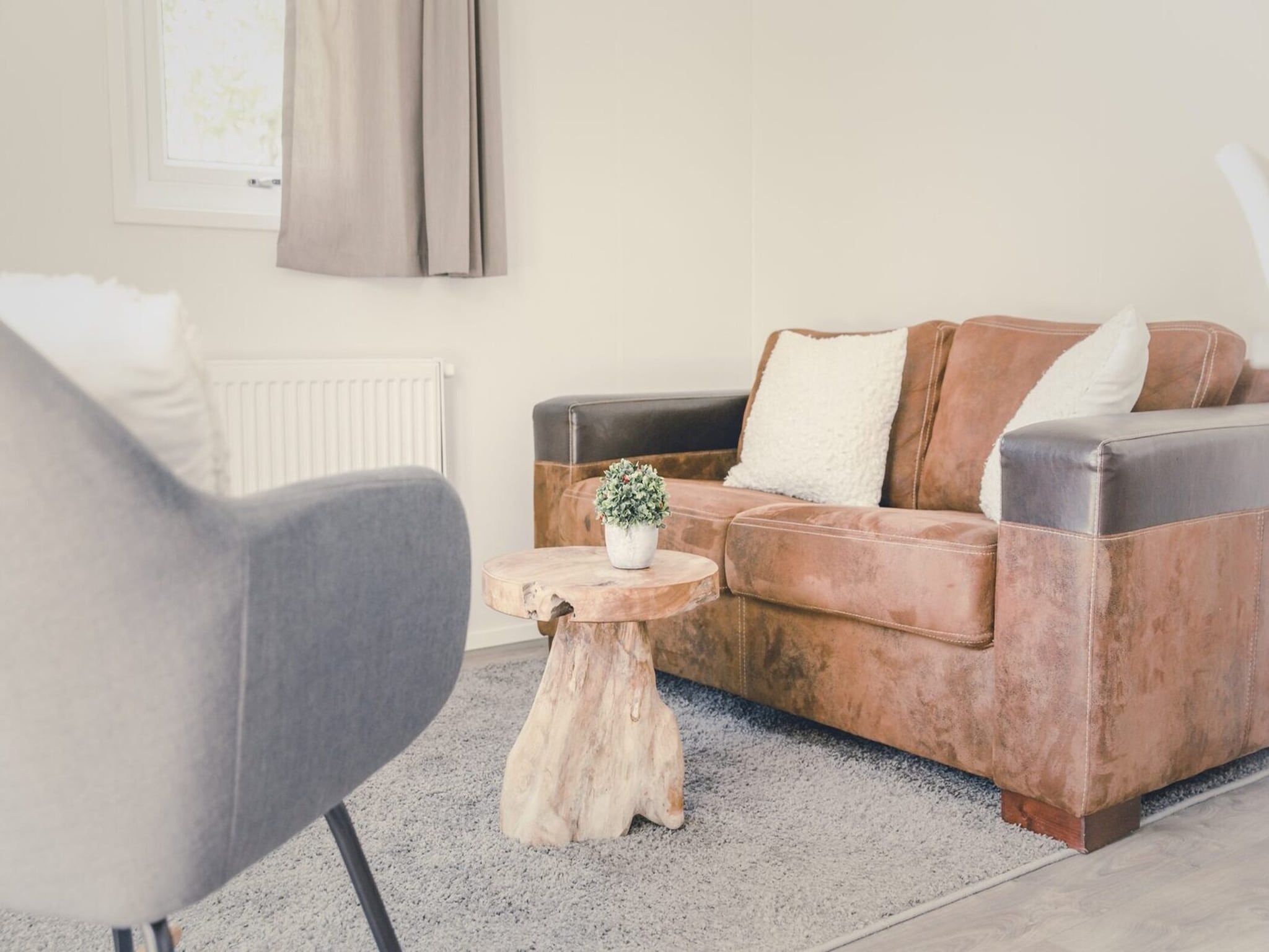 De woonkamer van Group accommodation (6x bungalette 5p with veranda). in Zuna