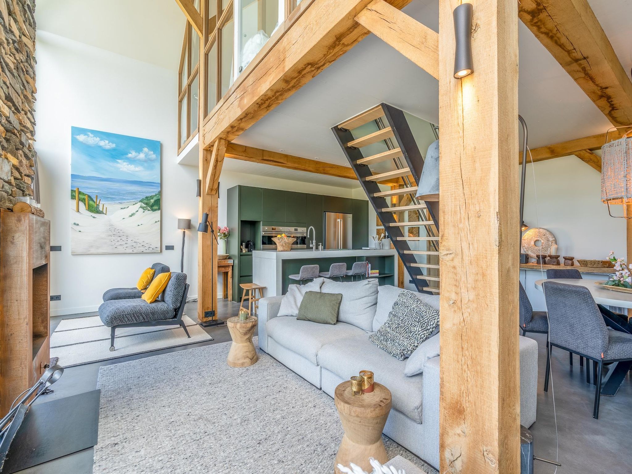 De woonkamer van Villa Buytenplaats 193 in De Koog