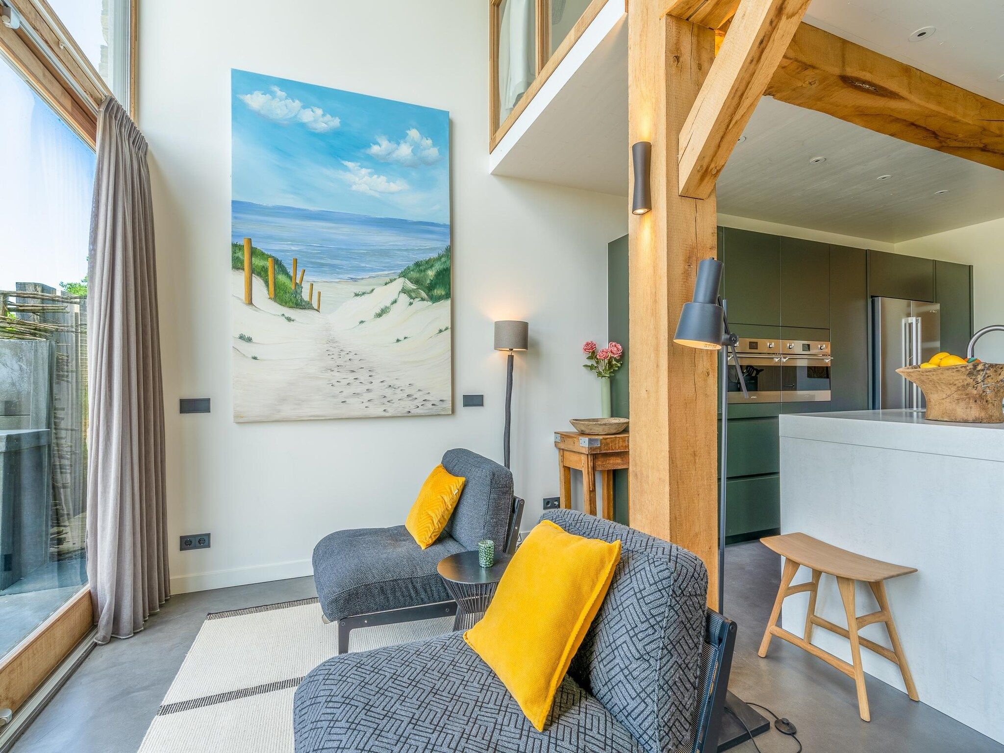 De woonkamer van Villa Buytenplaats 193 in De Koog