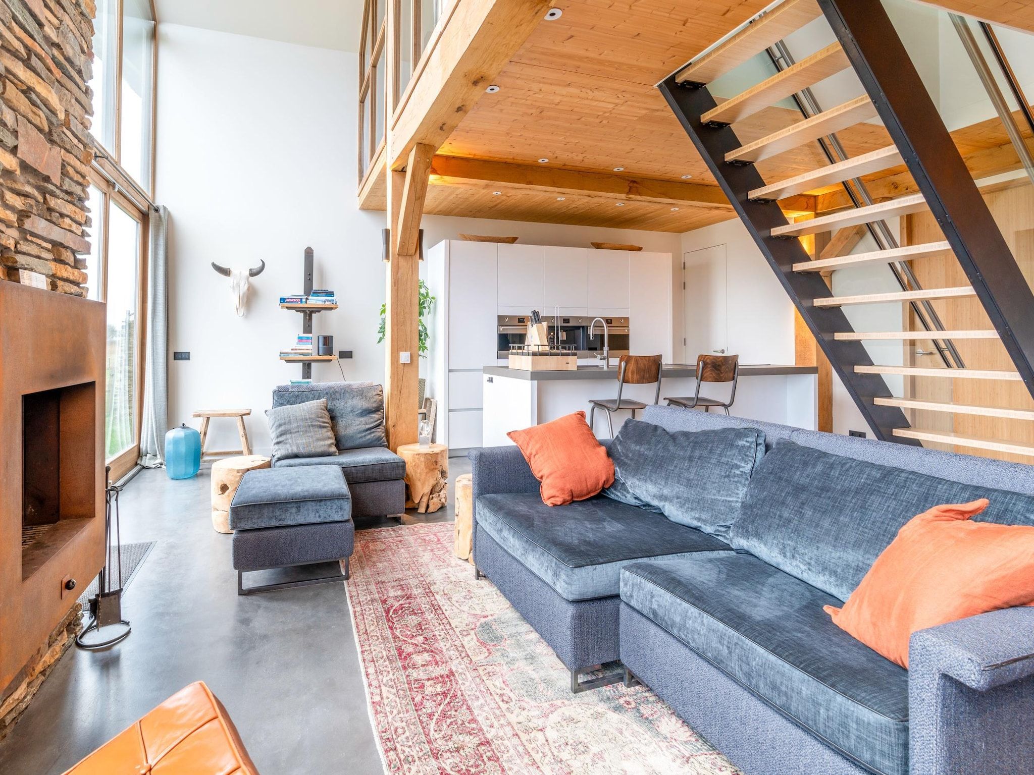 De woonkamer van Villa Buytenplaats 191 in De Koog