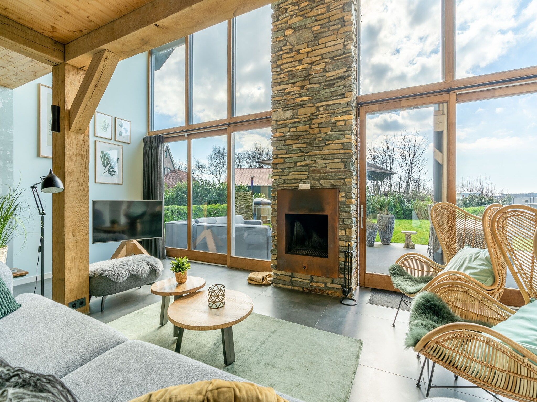 De woonkamer van Villa Buytenplaats 183 in De Koog