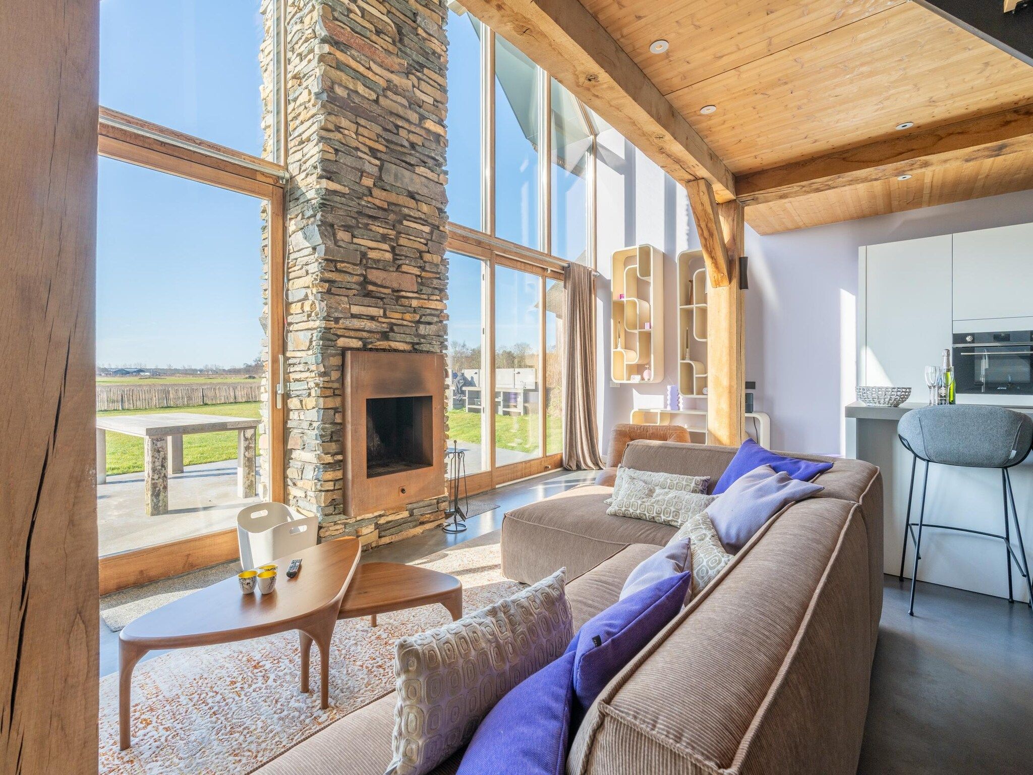 De woonkamer van Villa Buytenplaats 189 in De Koog