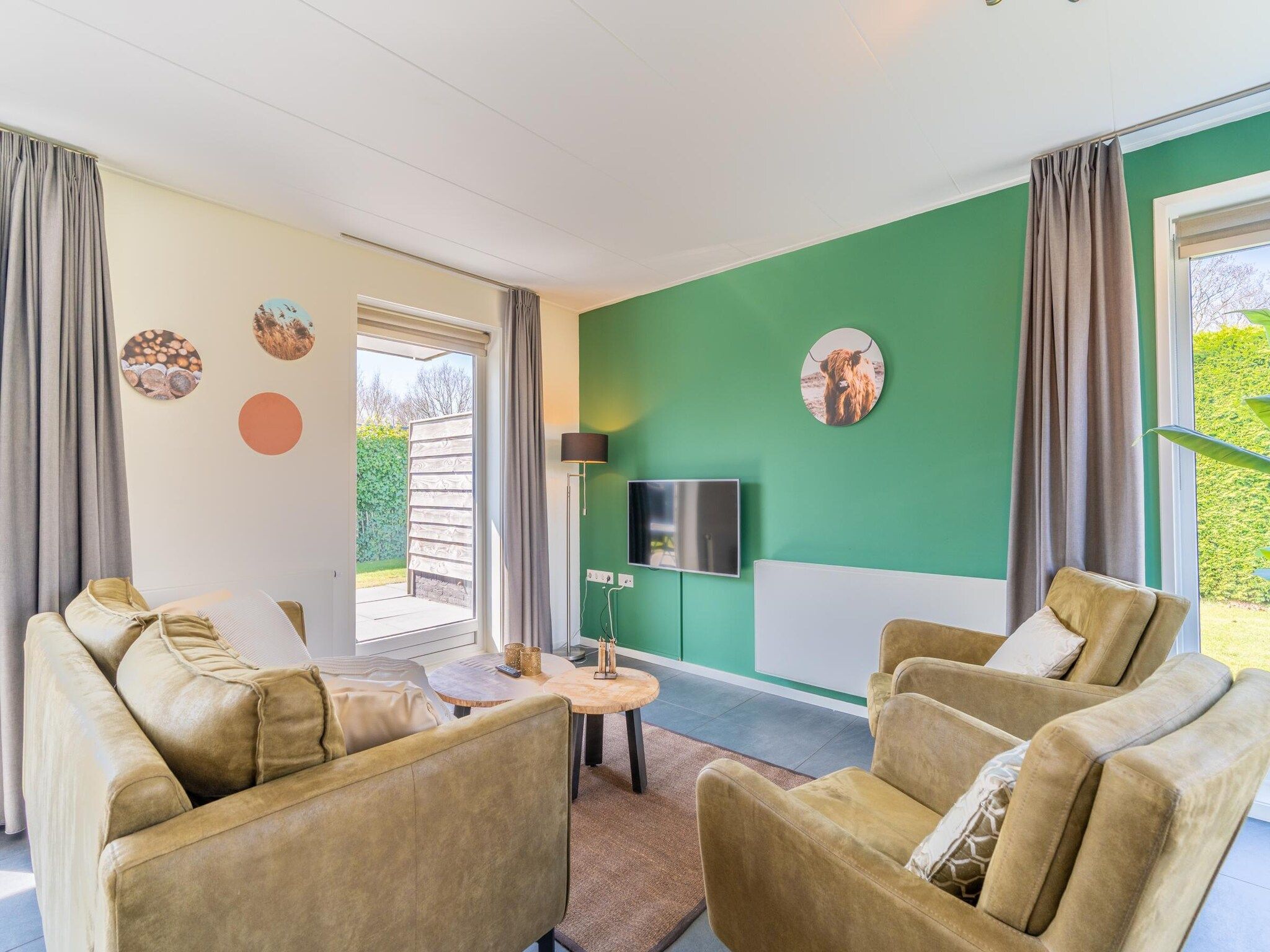 De woonkamer van Hoogelandt 90a in De Koog