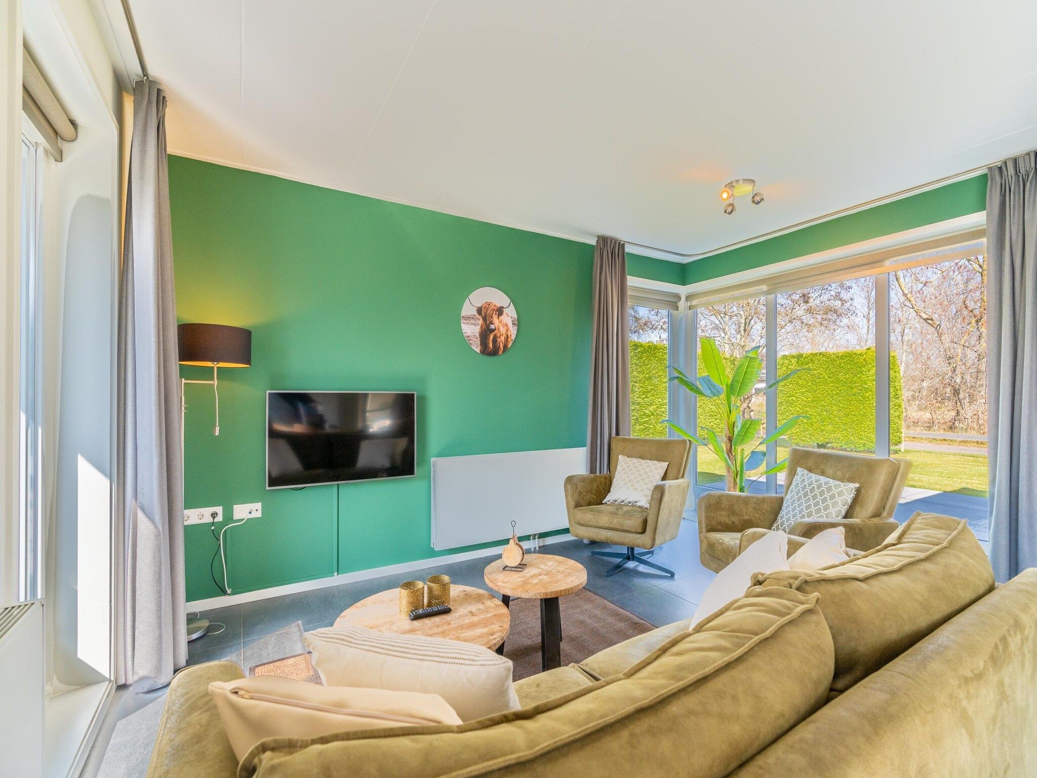 De woonkamer van Hoogelandt 90a in De Koog