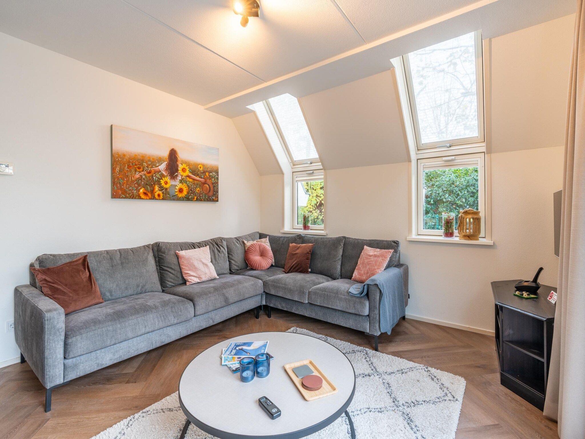 De woonkamer van Het oude dijkje in De Koog