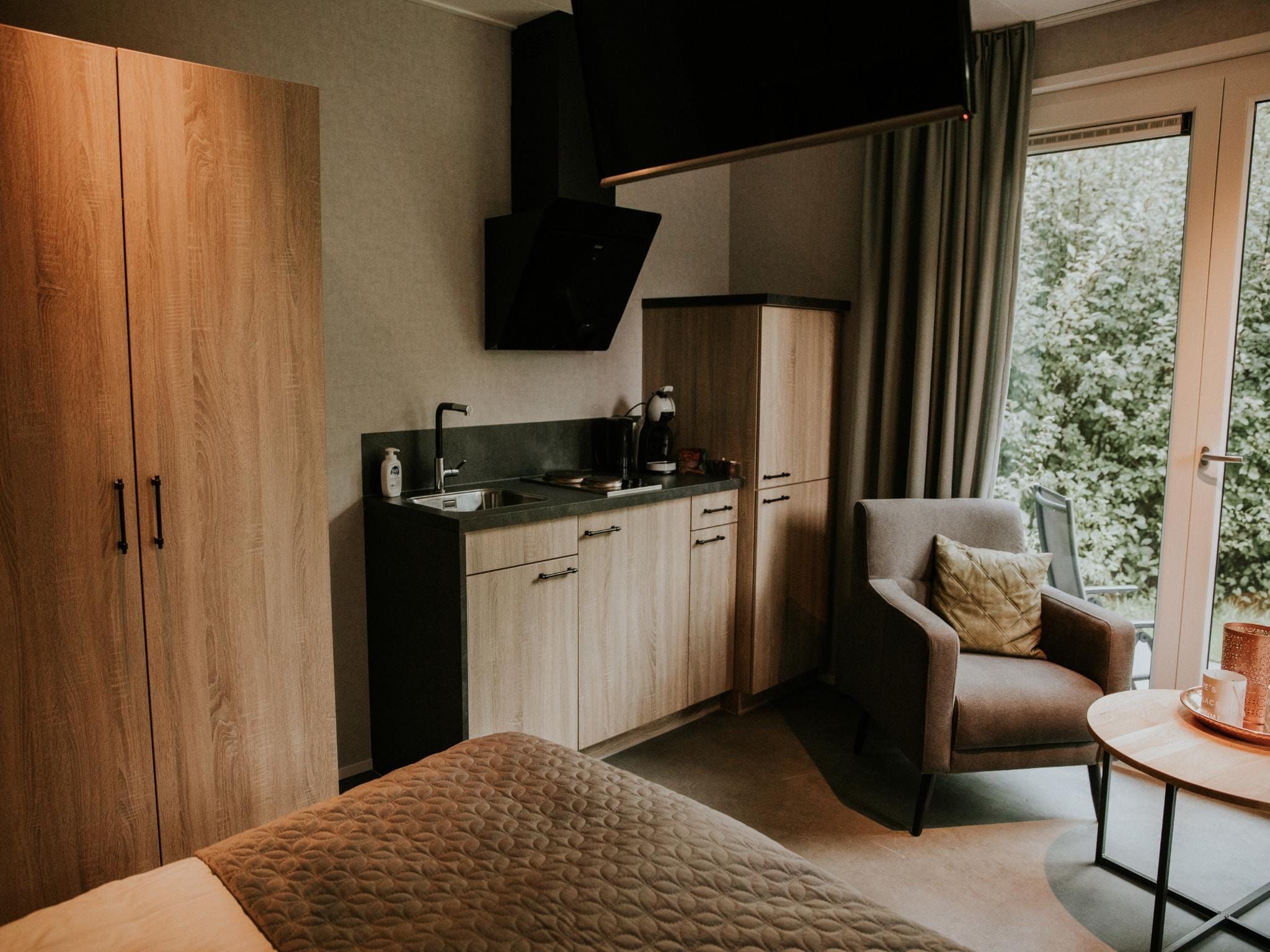 De keuken van Luxe loft  2 persoons in Balkbrug