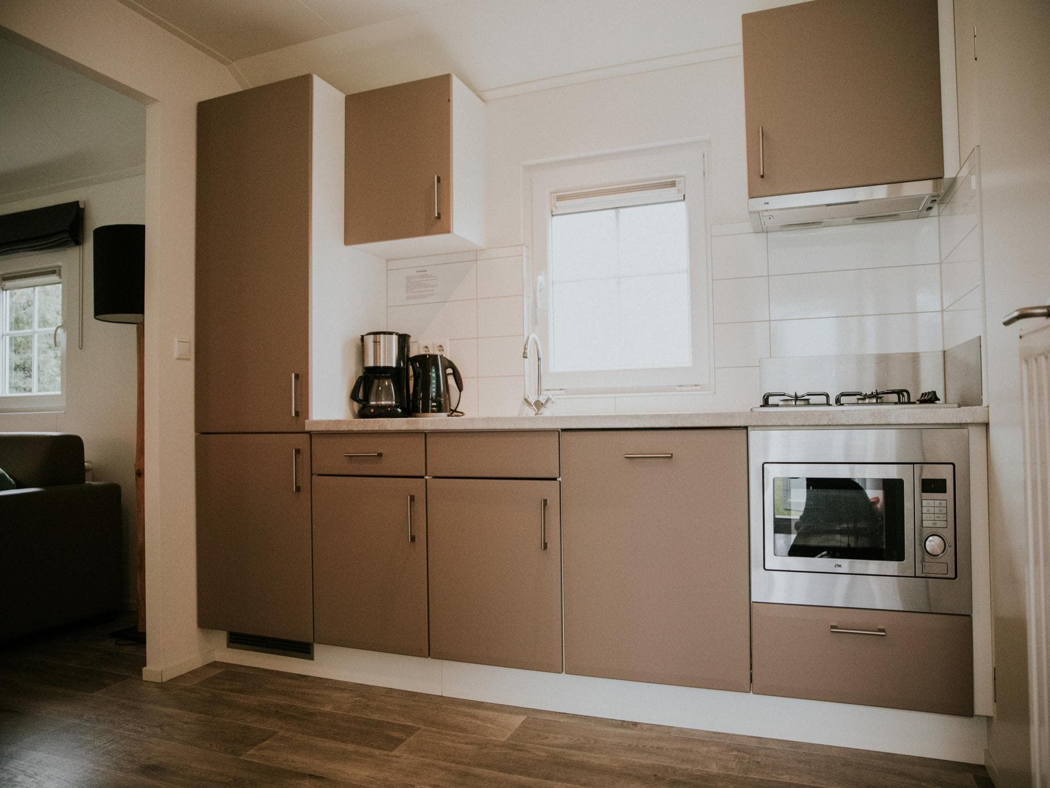 De keuken van Boslodge l 4 persons in Balkbrug