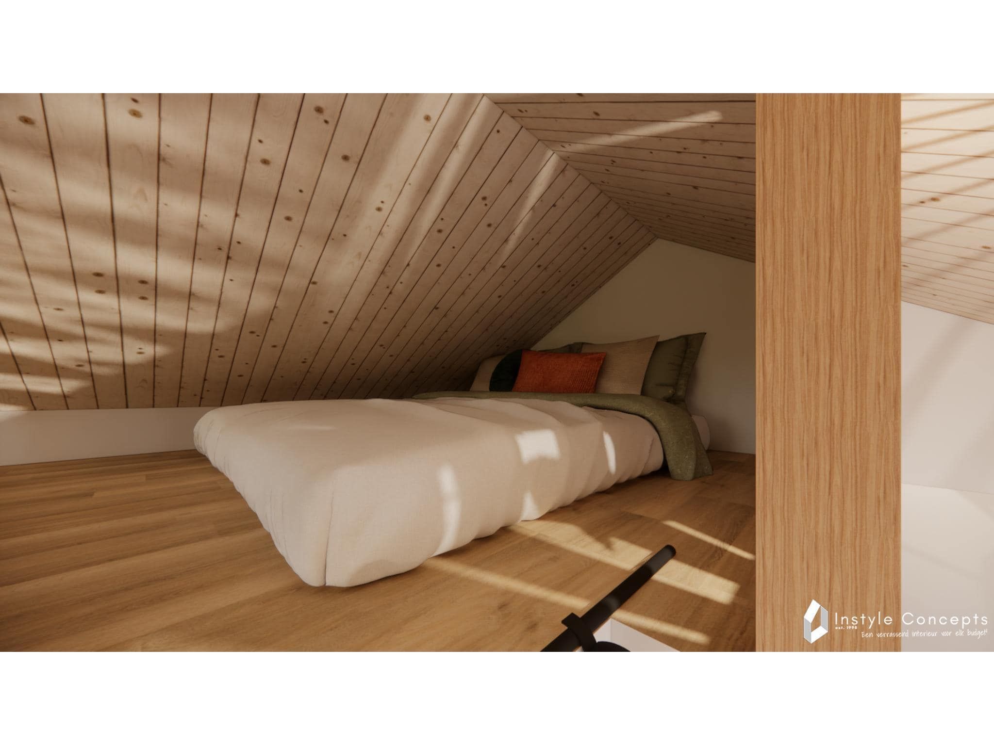 Een slaapkamer van Reestdal lodge | 6 persoons in Balkbrug