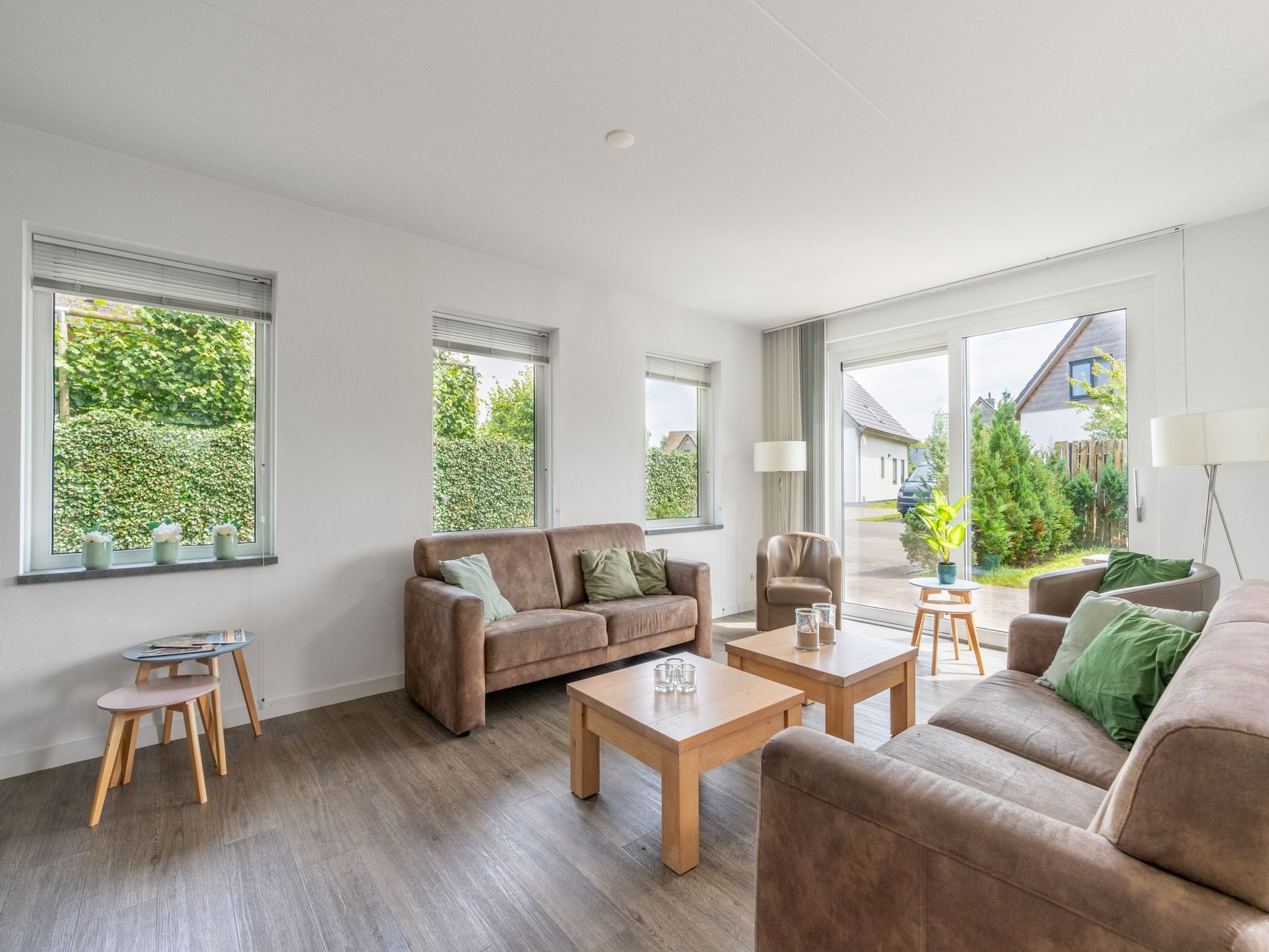 De woonkamer van Hoogelandt 106F in De Koog