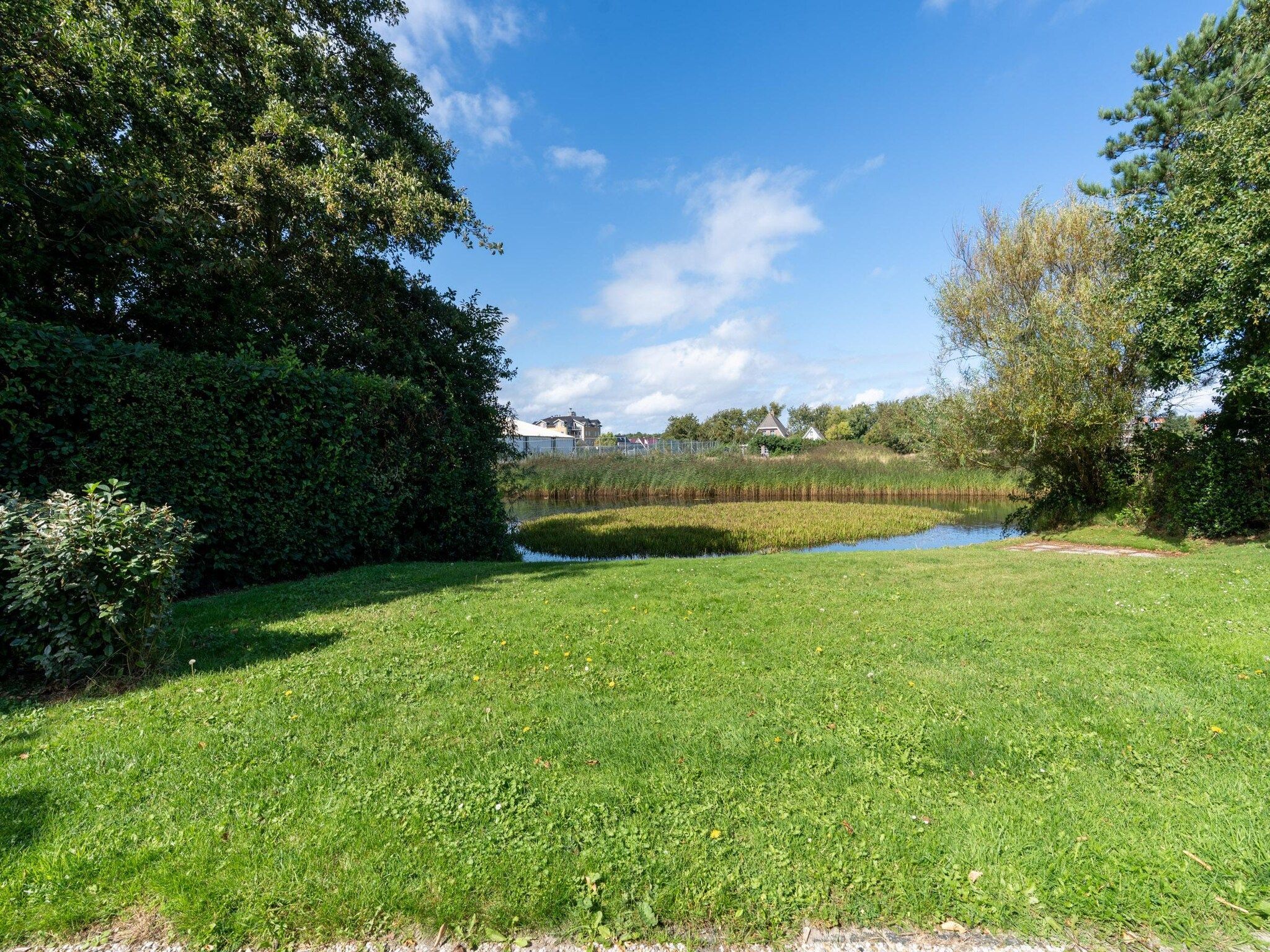 De tuin van Kamperfoelie 59 in De Koog