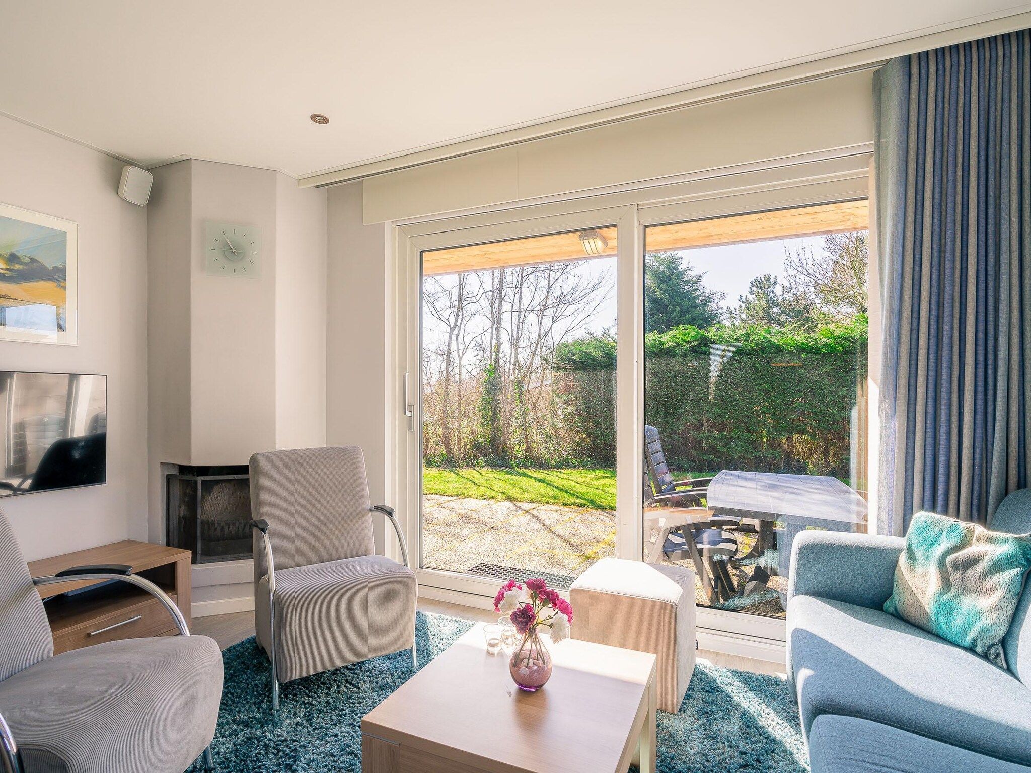 De woonkamer van Hoogelandt 92 in De Koog