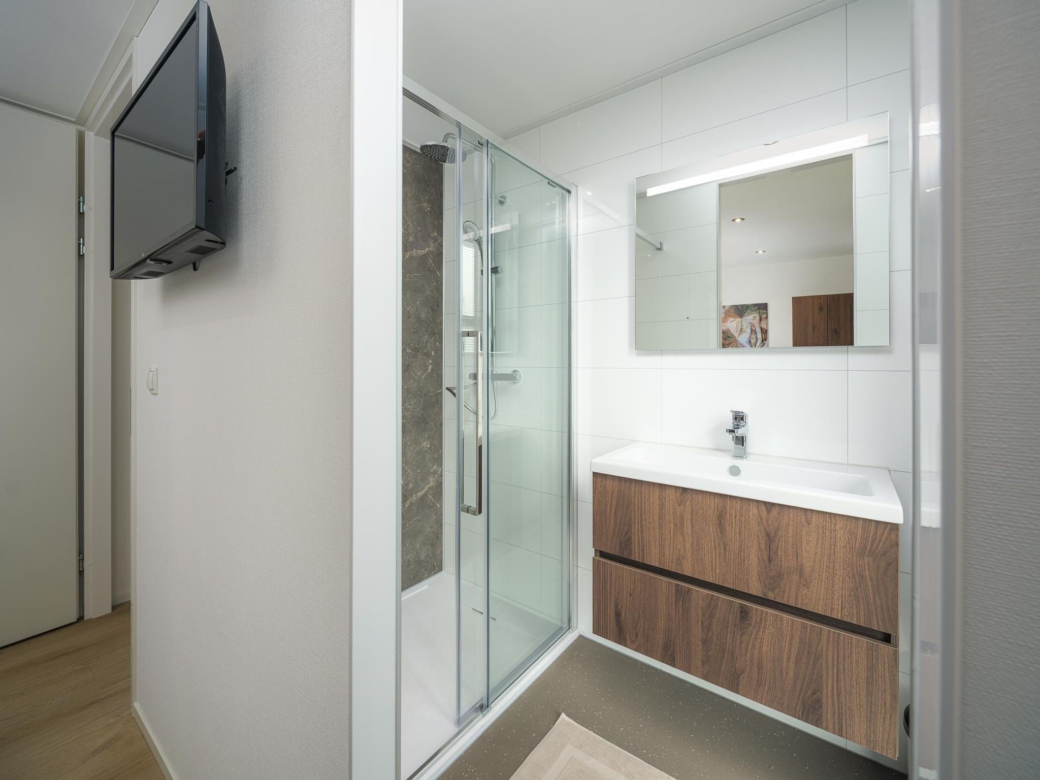 De badkamer van Villa L-Meerzicht | 4 pers. in Workum