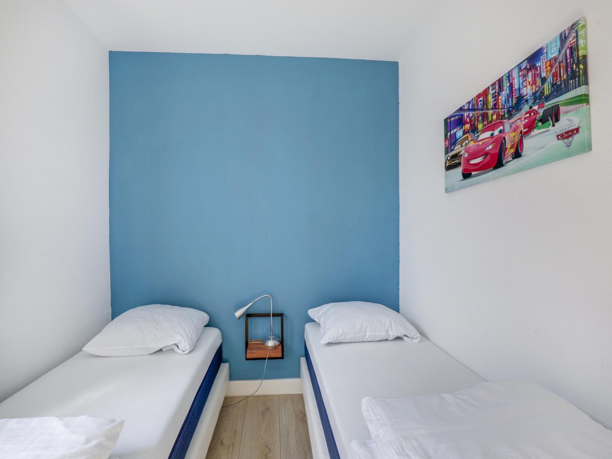 Een slaapkamer van 7 - Persoons Forest 217 Sauna Bungalow (copy) (copy) in Ewijk