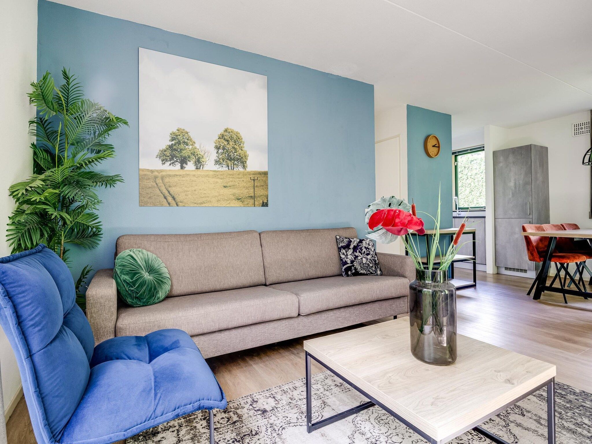 De woonkamer van 7 - Persoons Forest 217 Sauna Bungalow (copy) (copy) in Ewijk