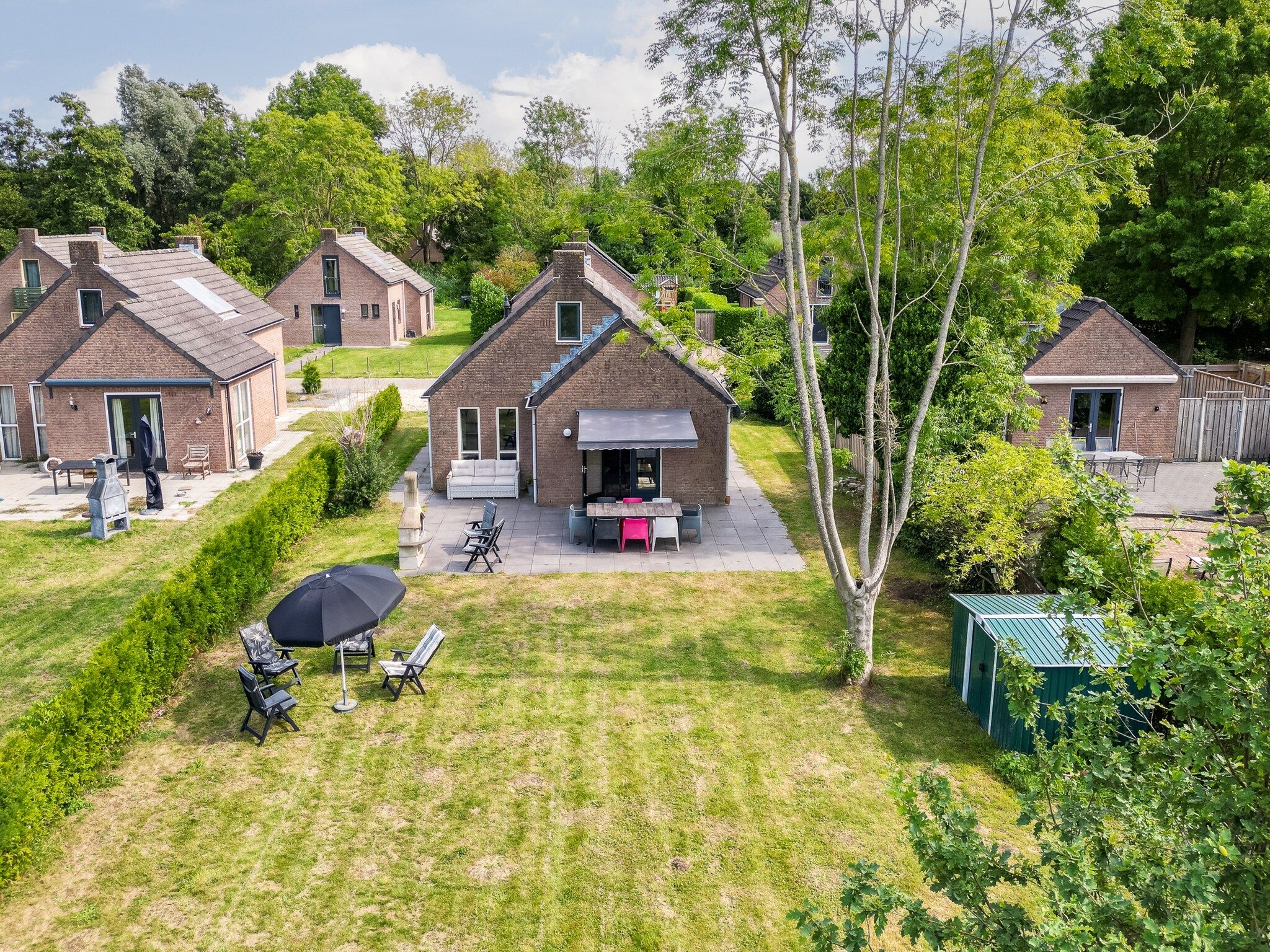 De tuin van 7 - Persoons Forest 217 Sauna Bungalow (copy) (copy) (copy) in Ewijk