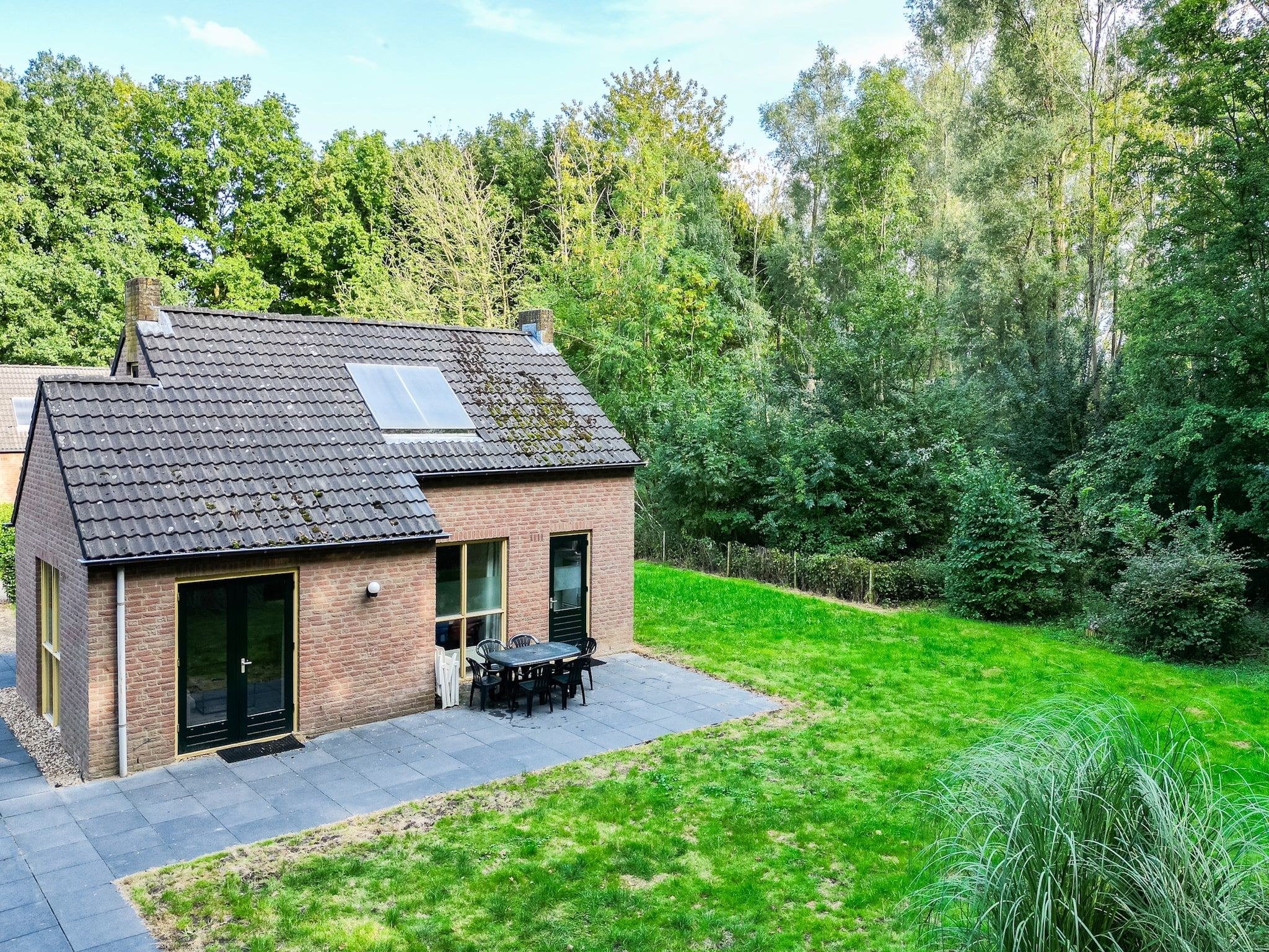 Het terras van 7 - Persoons Forest 217 Sauna Bungalow (copy) (copy) (copy) in Ewijk