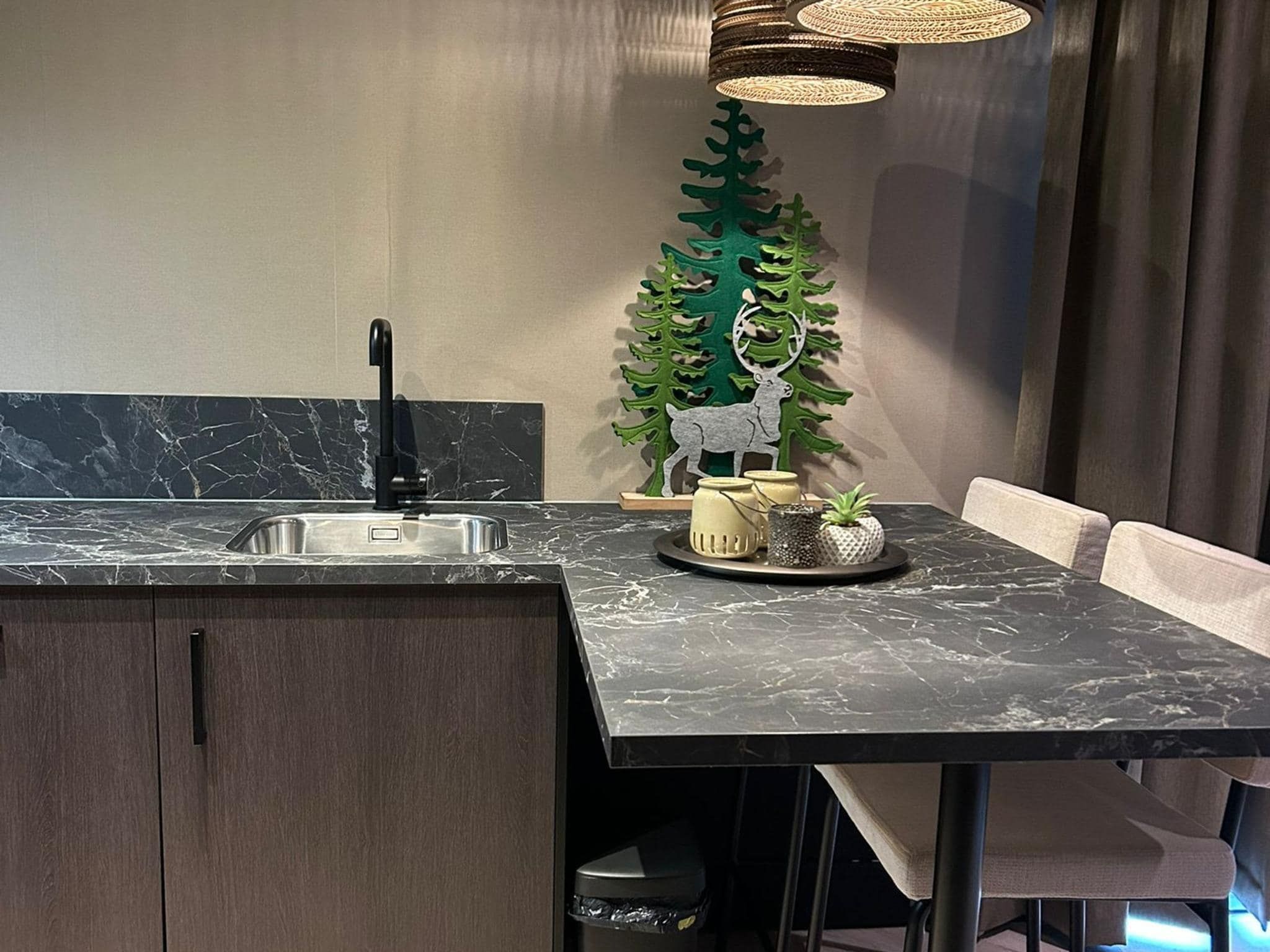 De keuken van Wellnesslodge Specht 2p in Dalerveen