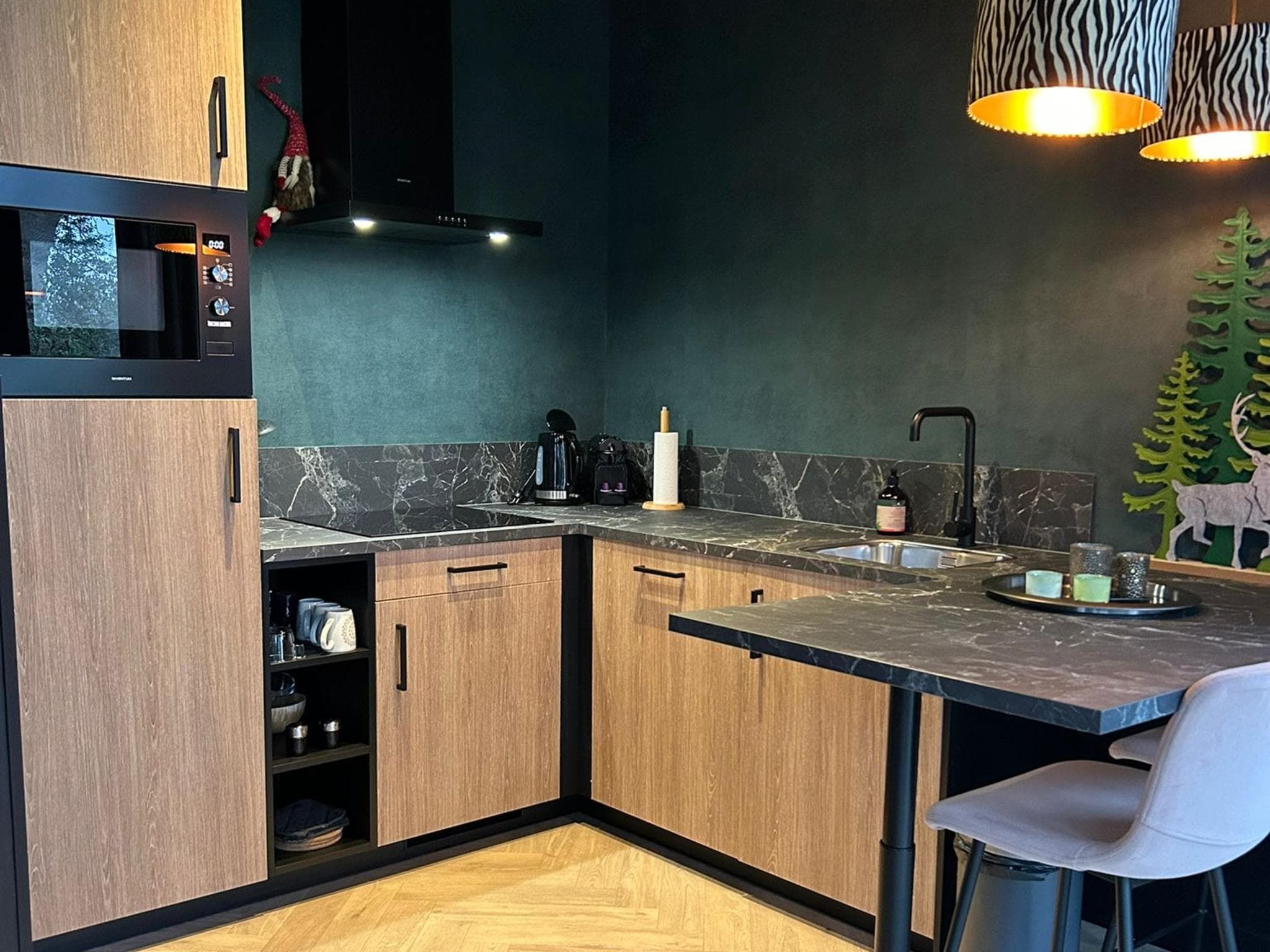 De keuken van Wellnesslodge Merel 2p in Dalerveen