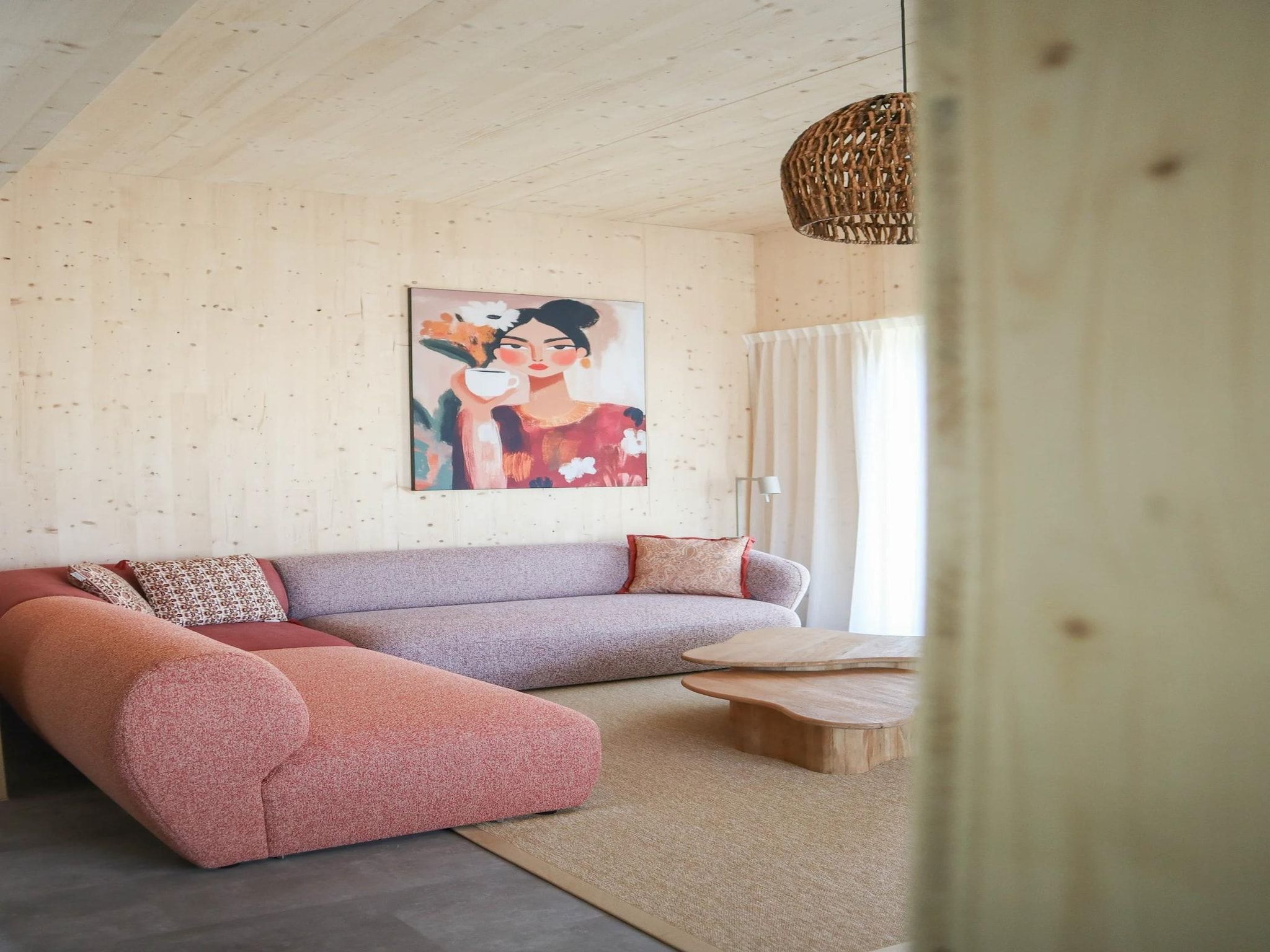 De woonkamer van Bungalow Ocean Deluxe 6 Person in ’s-Gravenzande