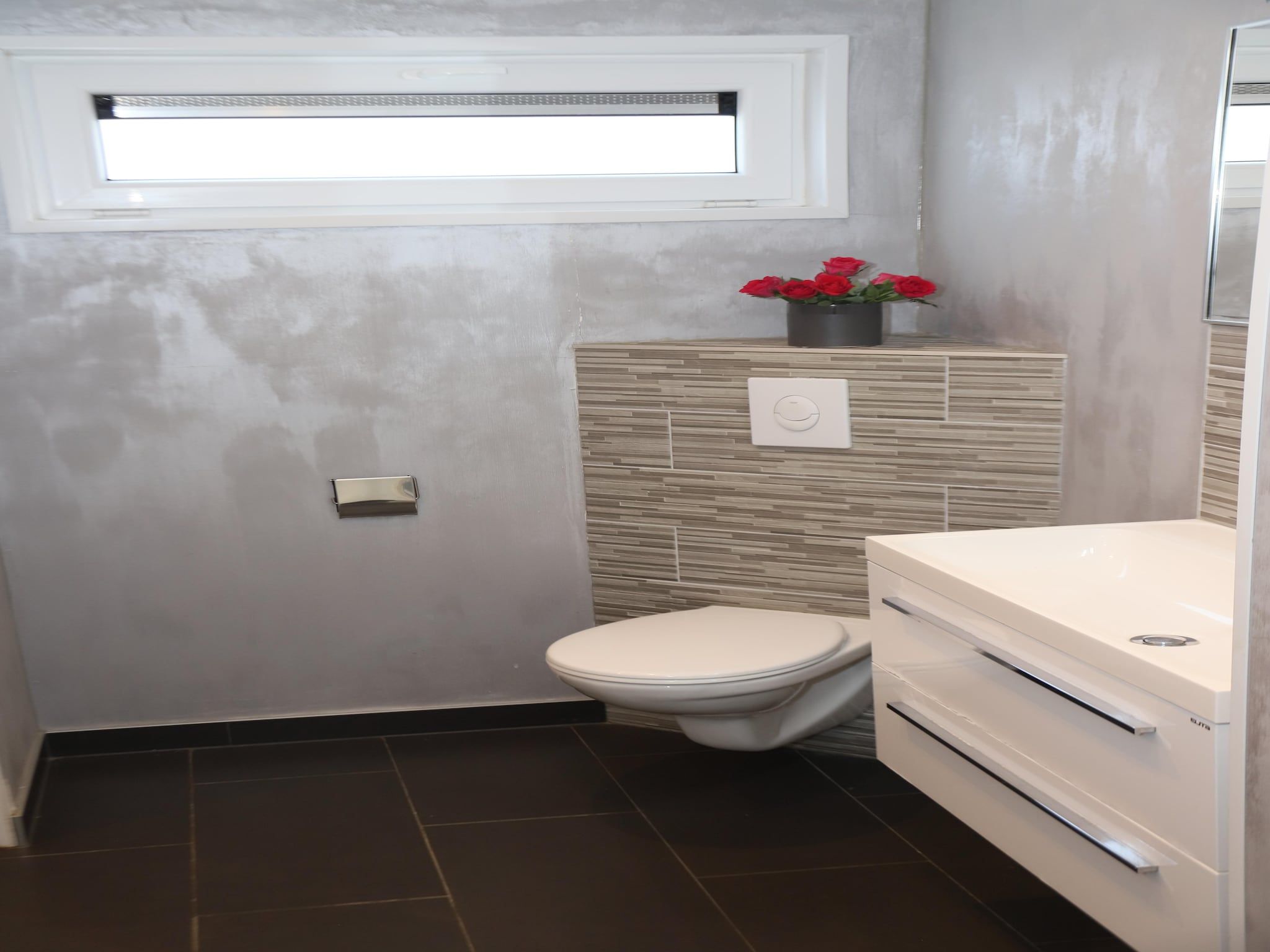 De badkamer van Hackfort kavel 143 in Biddinghuizen