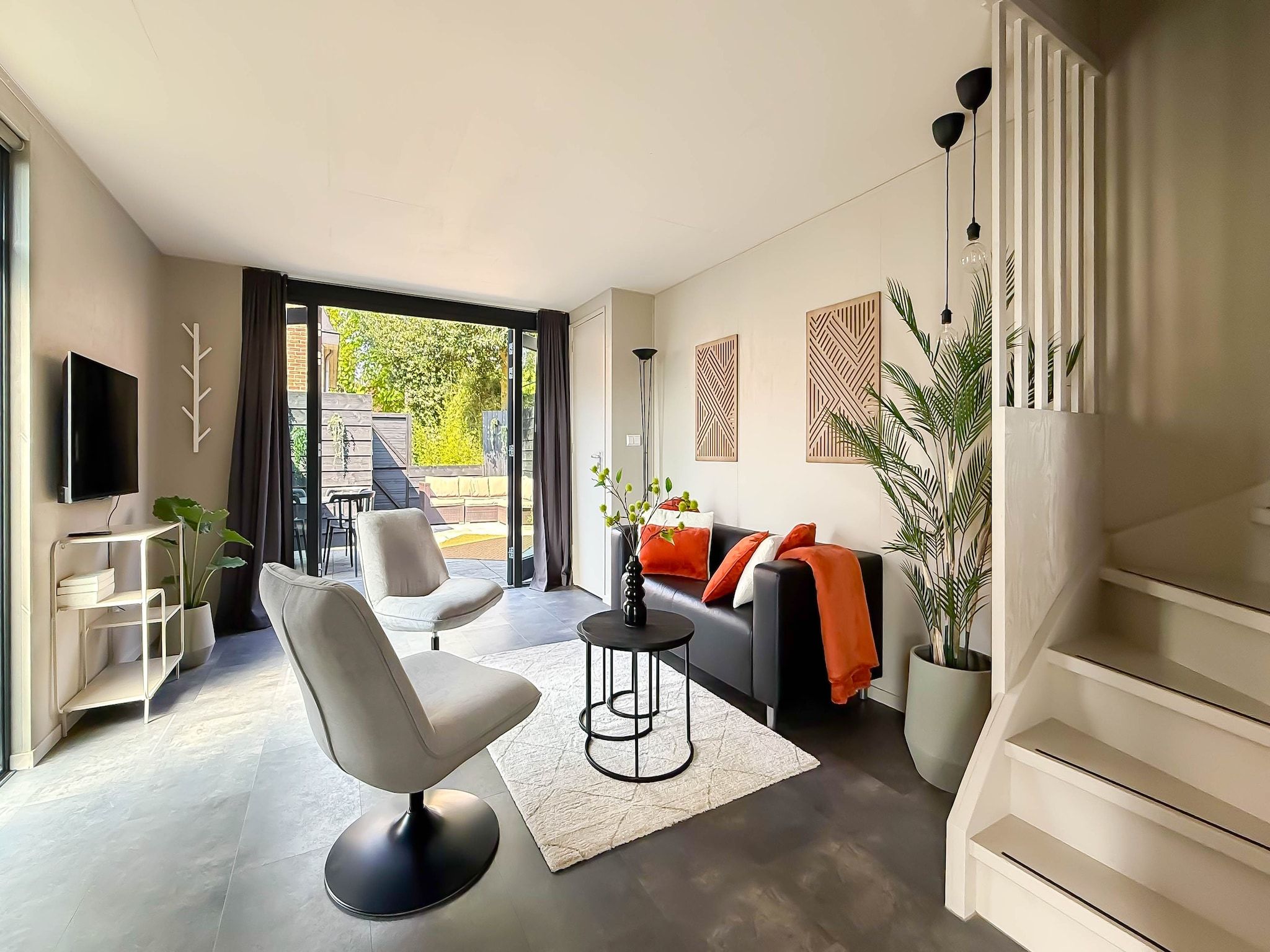 De woonkamer van 't Boschhuys in Bergen