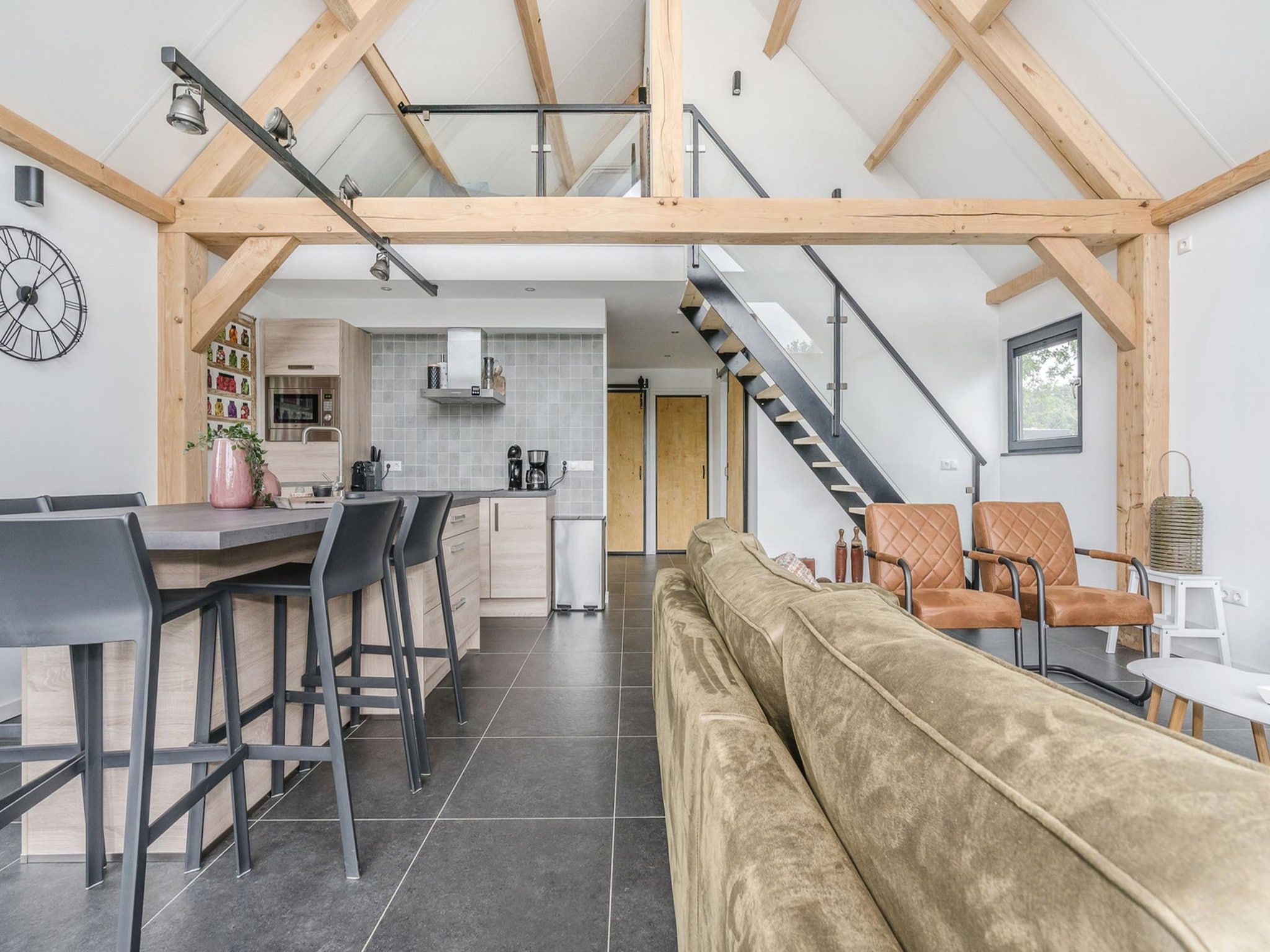 De woonkamer van Farm Lodge 676 in Baarle-nassau