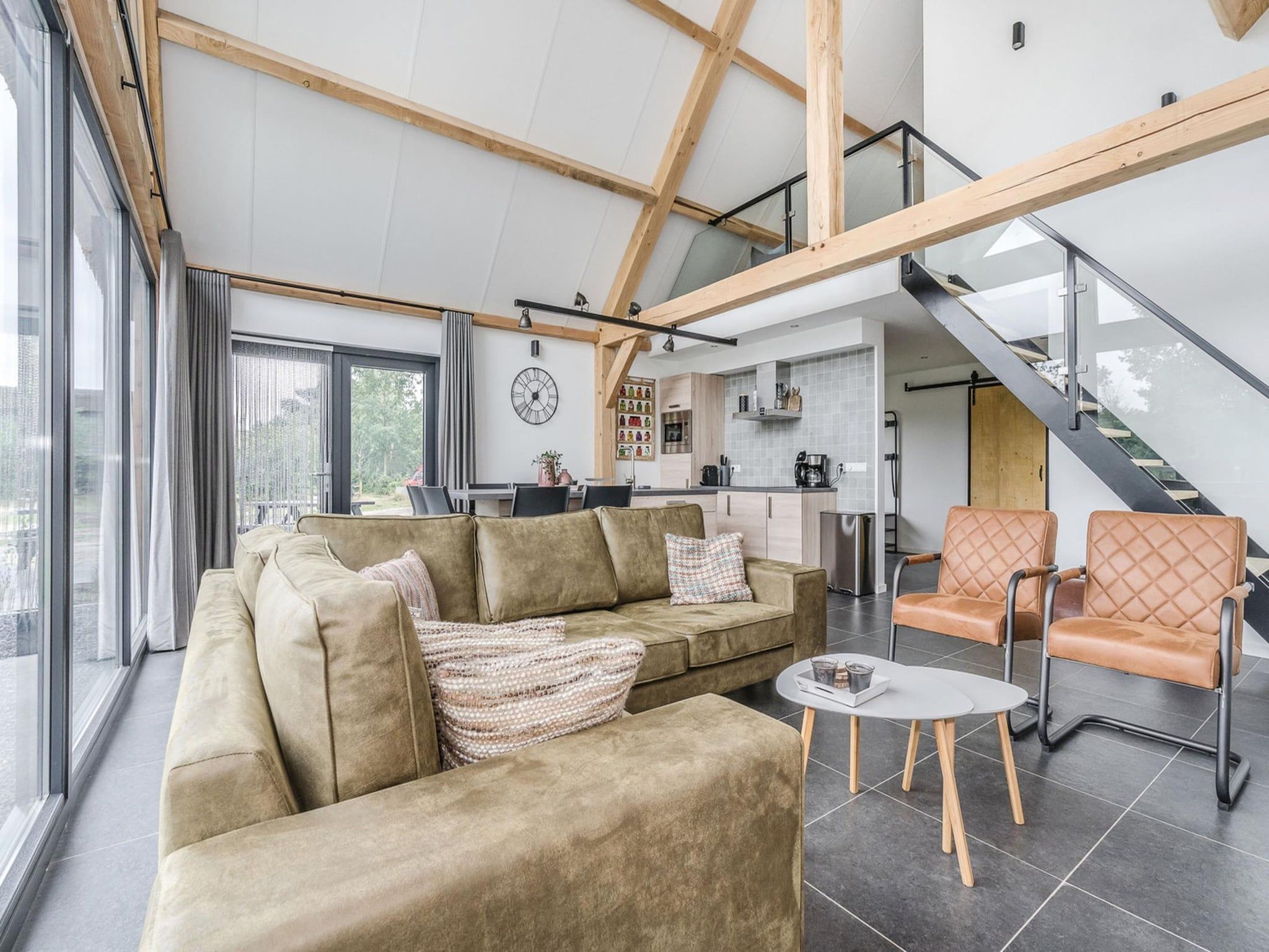 De woonkamer van Farm Lodge 676 in Baarle-nassau