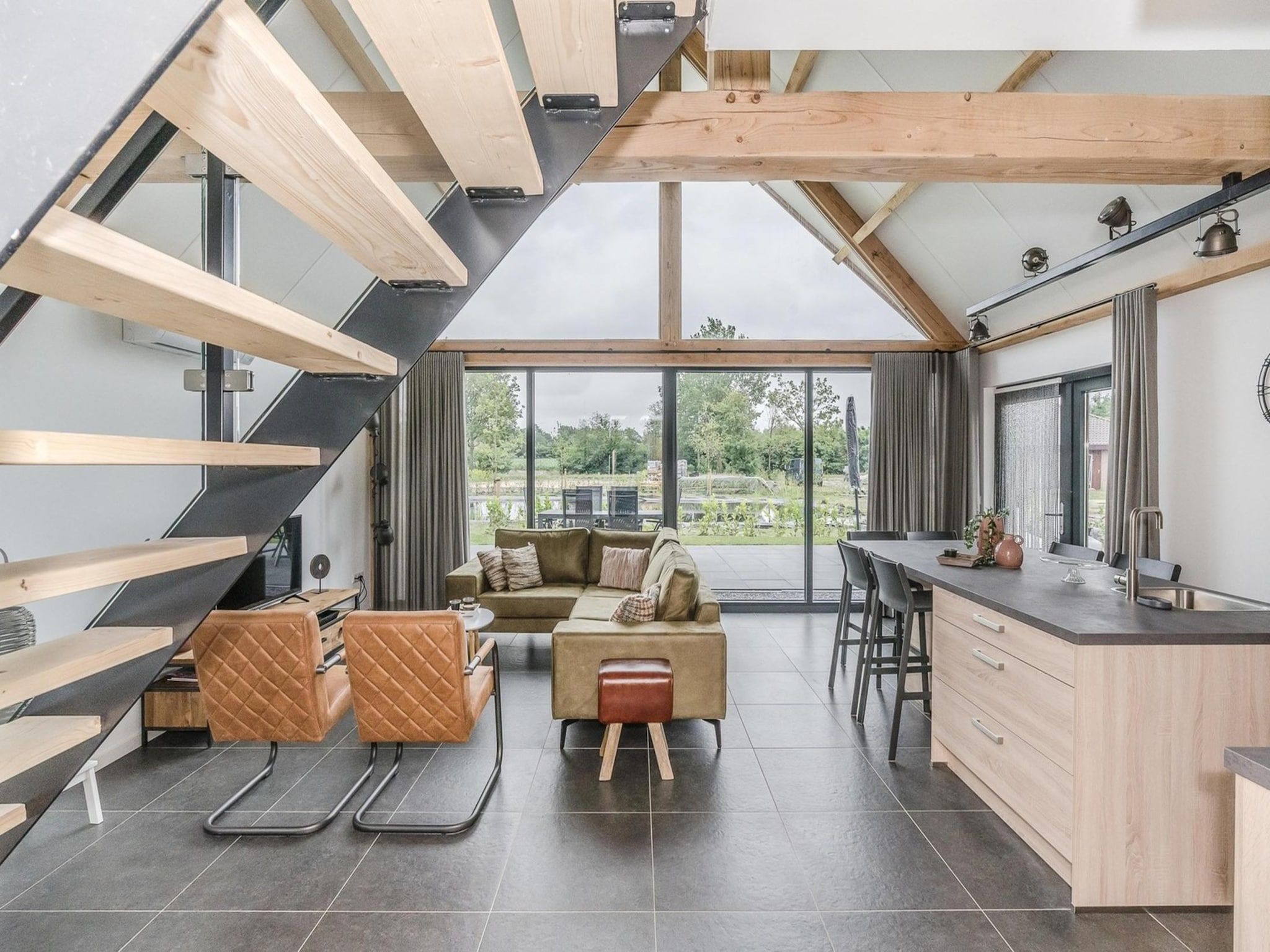 De woonkamer van Farm Lodge 676 in Baarle-nassau