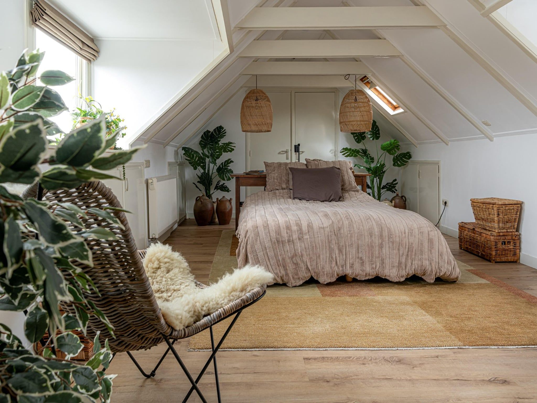 Een slaapkamer van De Stevenshoek in Langweer