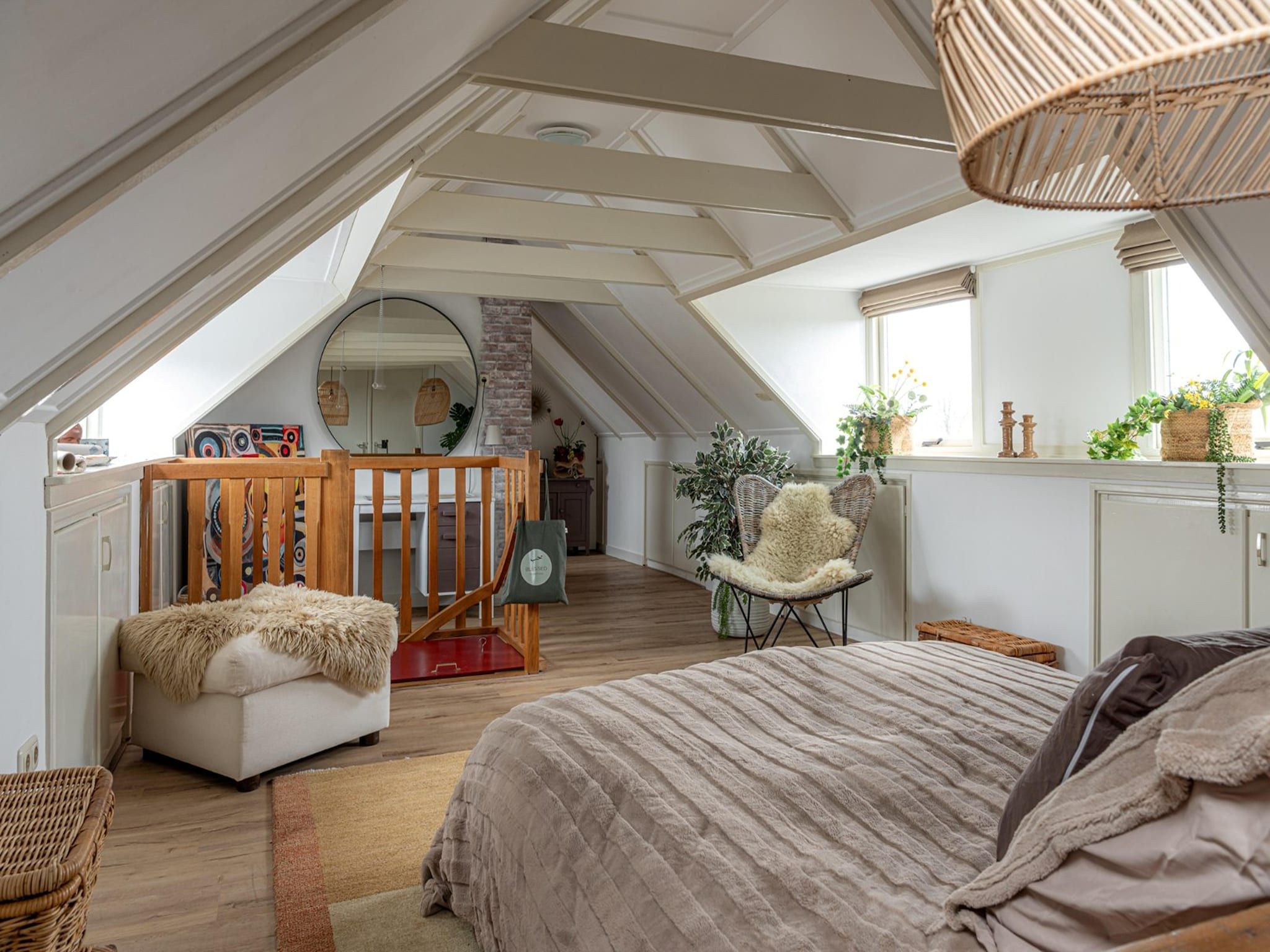 Een slaapkamer van De Stevenshoek in Langweer