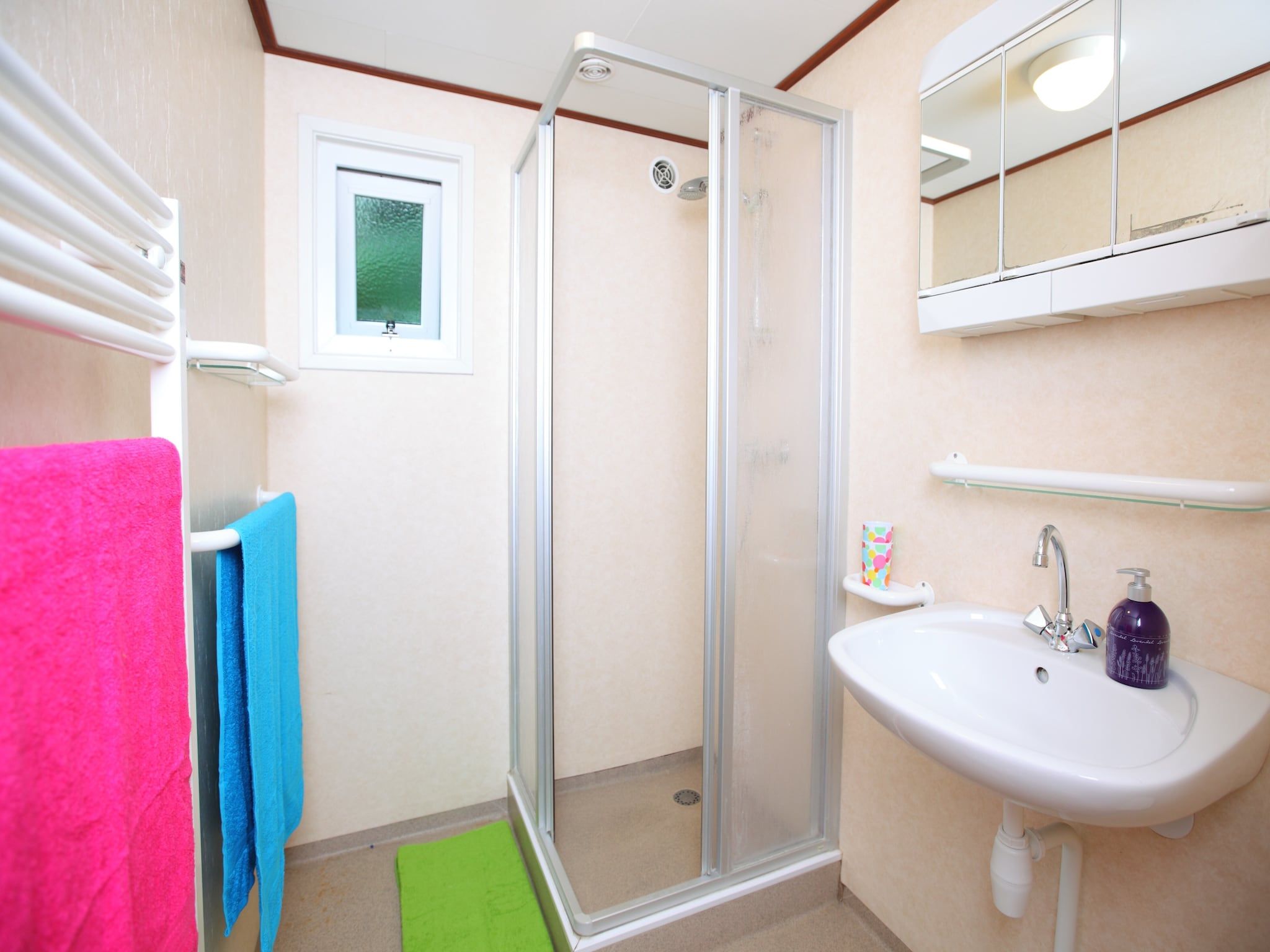 De badkamer van Bospark de Schaapskooi 8 in Wissel/Epe