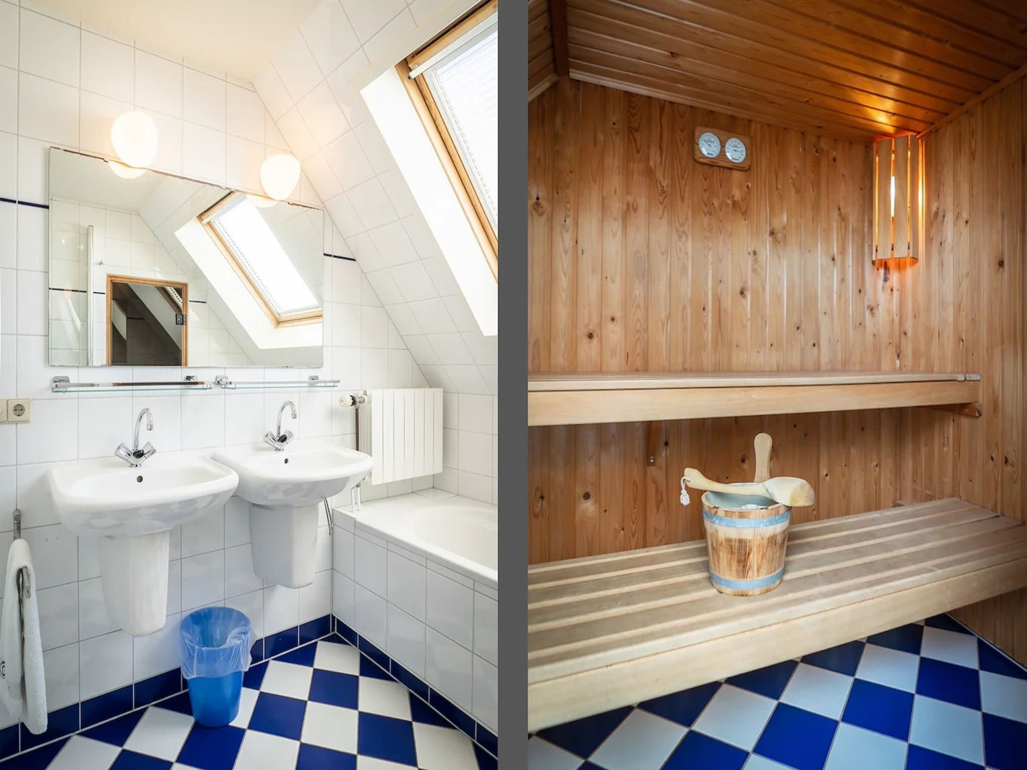 De badkamer van 5-person luxury holiday villa on Texel in De Koog