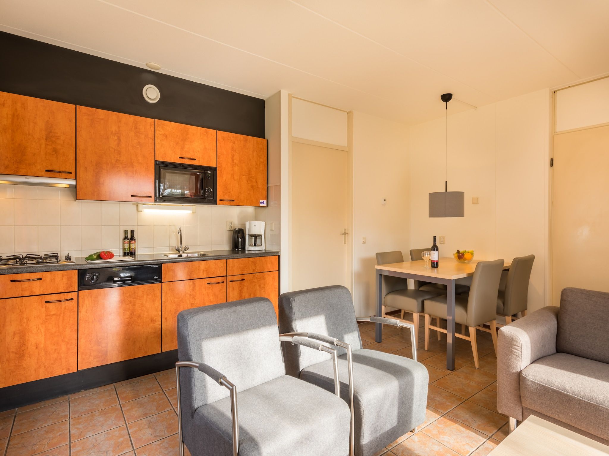 De keuken van Vakantiepark Hunzedal 5 in Borger