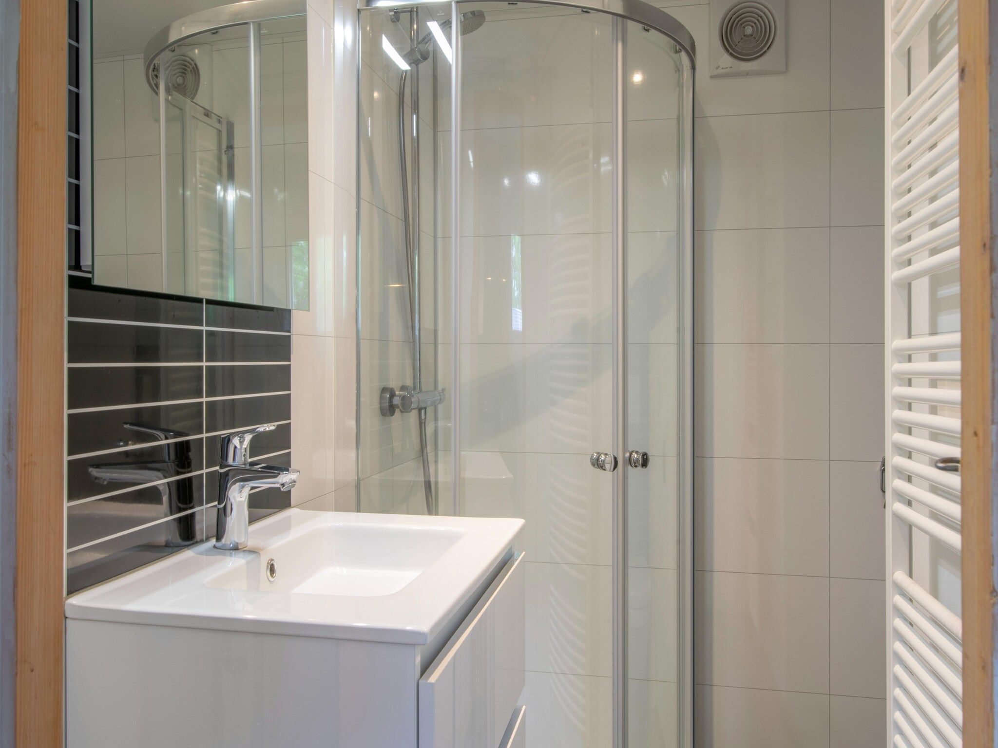 De badkamer van Resort Arcen 6 in Arcen