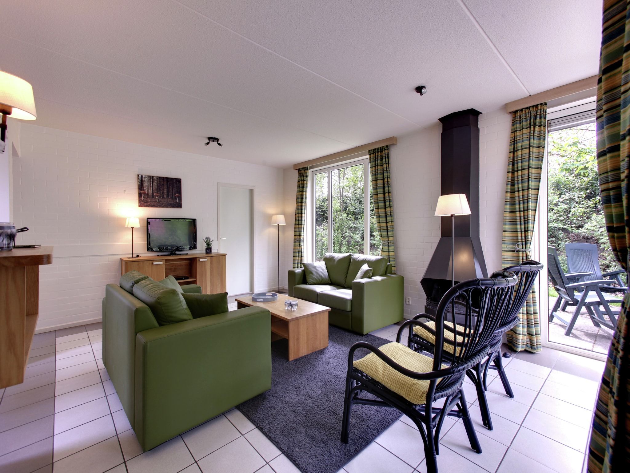 De woonkamer van Buitenplaats Gerner 5 in Dalfsen