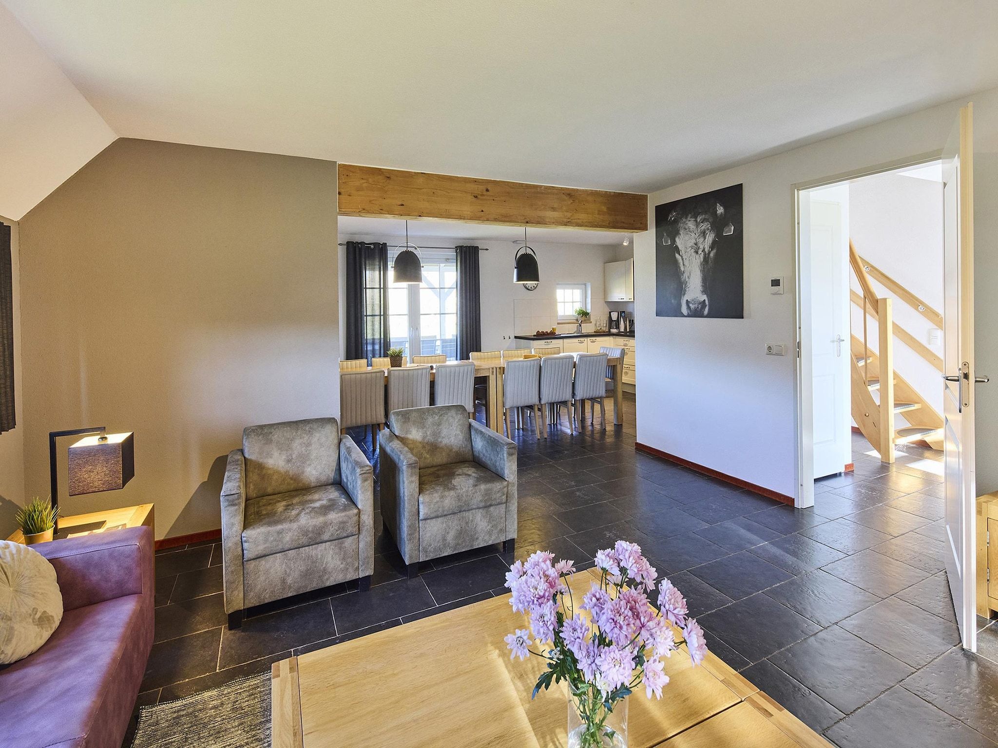 De woonkamer van Buitenhof De Leistert 4 in Roggel