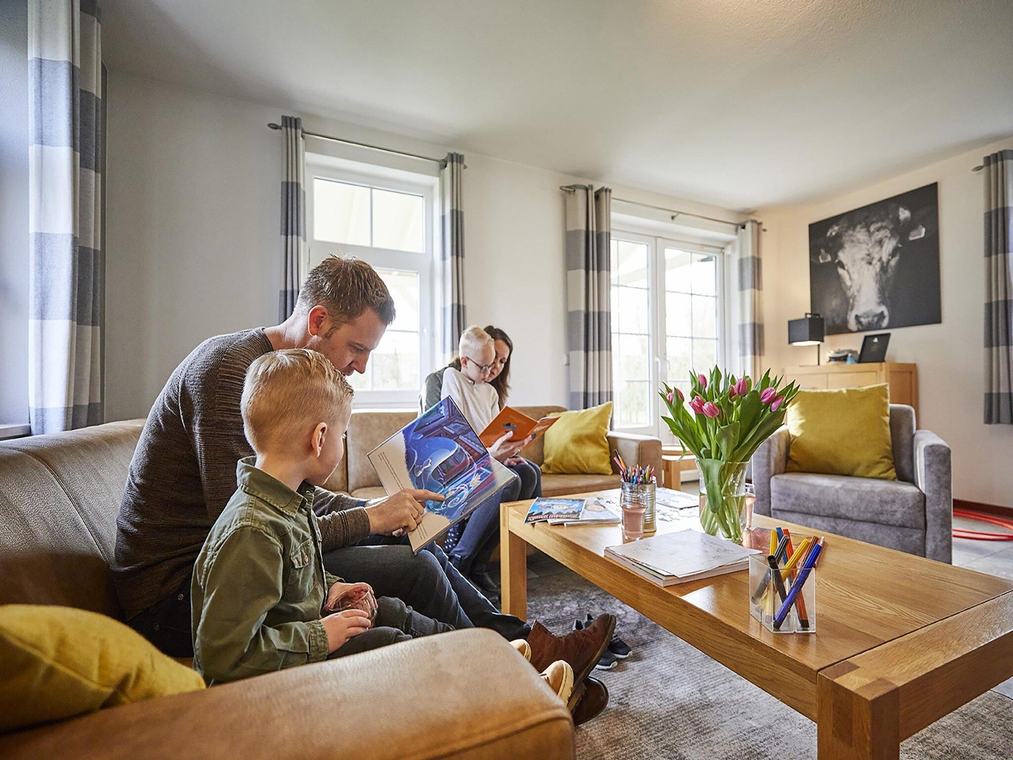 De woonkamer van Buitenhof De Leistert 13 in Roggel