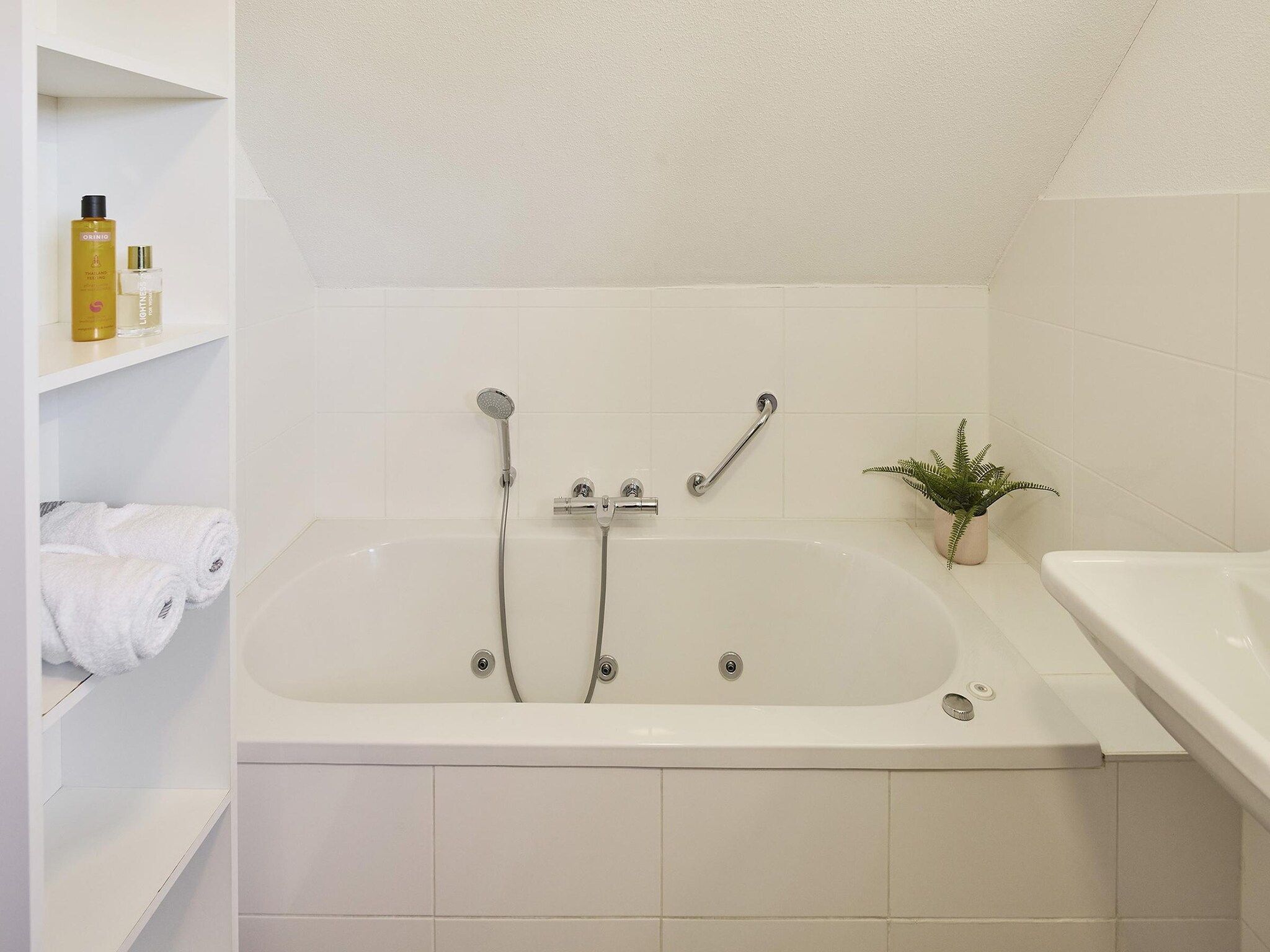 De badkamer van Buitenhof De Leistert 10 in Roggel