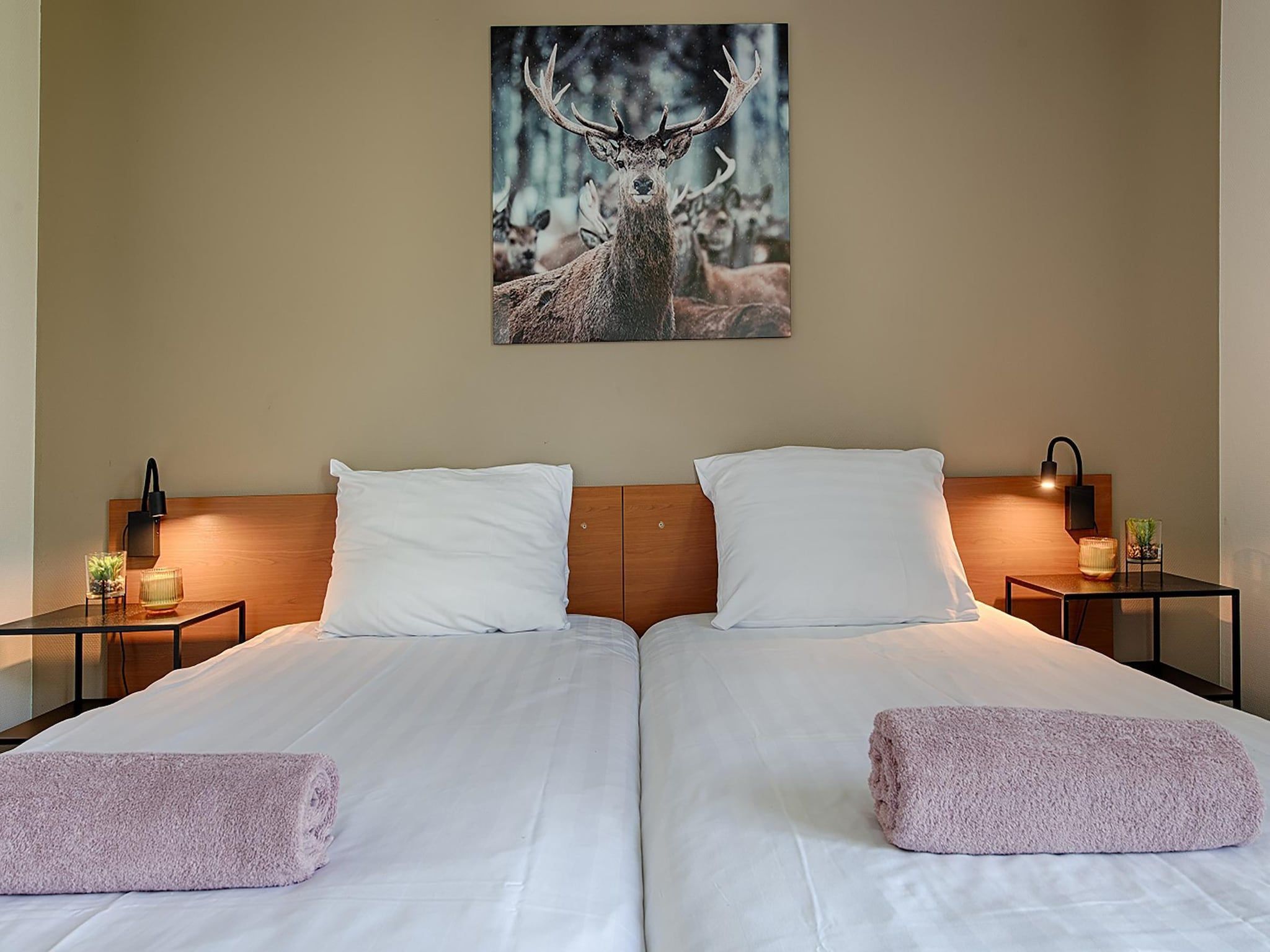 Een slaapkamer van Waterwoning 2-6 persoons in Heel