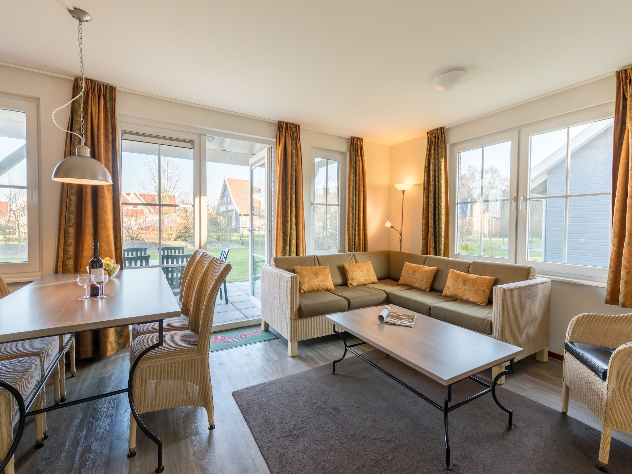 De woonkamer van Résidence Klein Vink 1 in Arcen