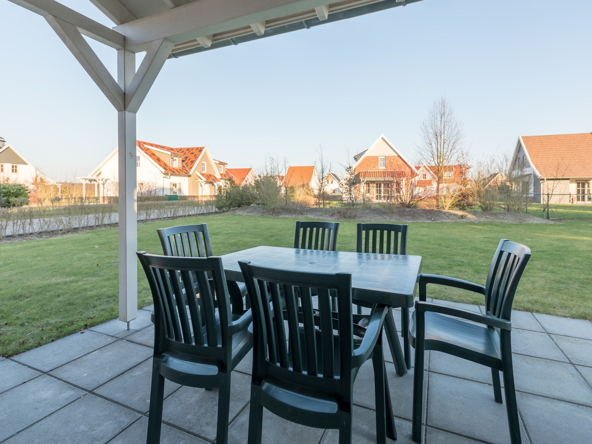 Het terras van Résidence Klein Vink 1 in Arcen