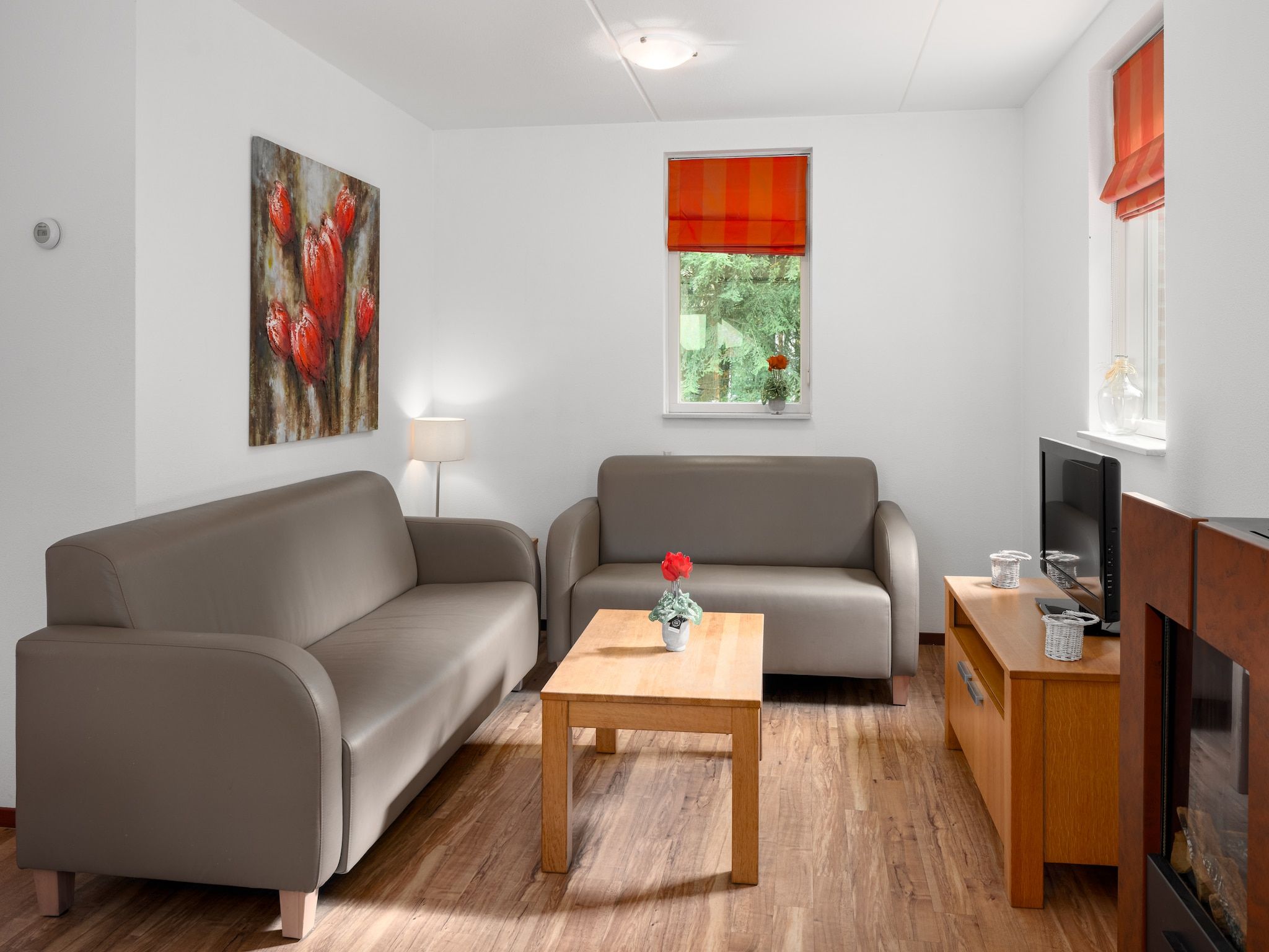 De woonkamer van Bospark Lunsbergen 2 in Borger