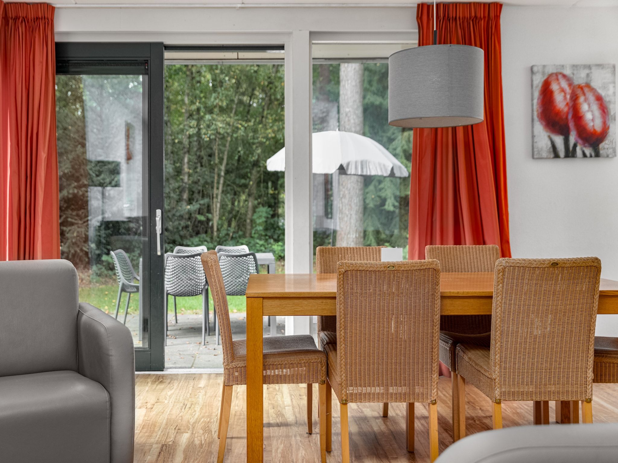 De woonkamer van Bospark Lunsbergen 2 in Borger