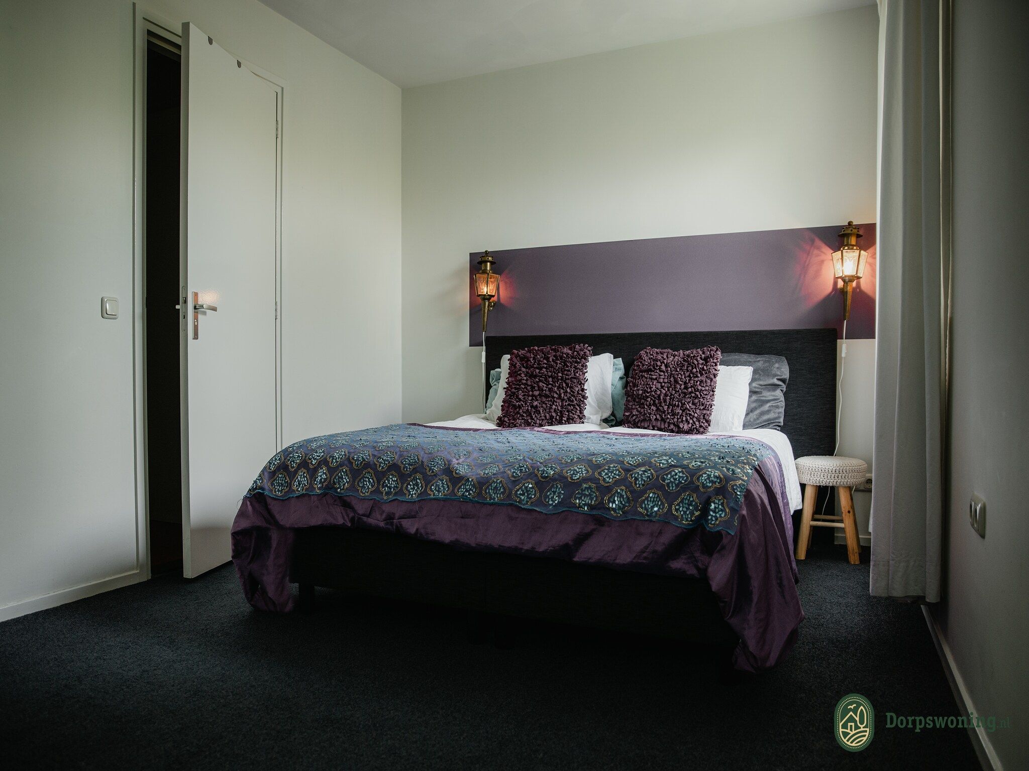 Een slaapkamer van Dorpswoning Het Landelijke in Leende